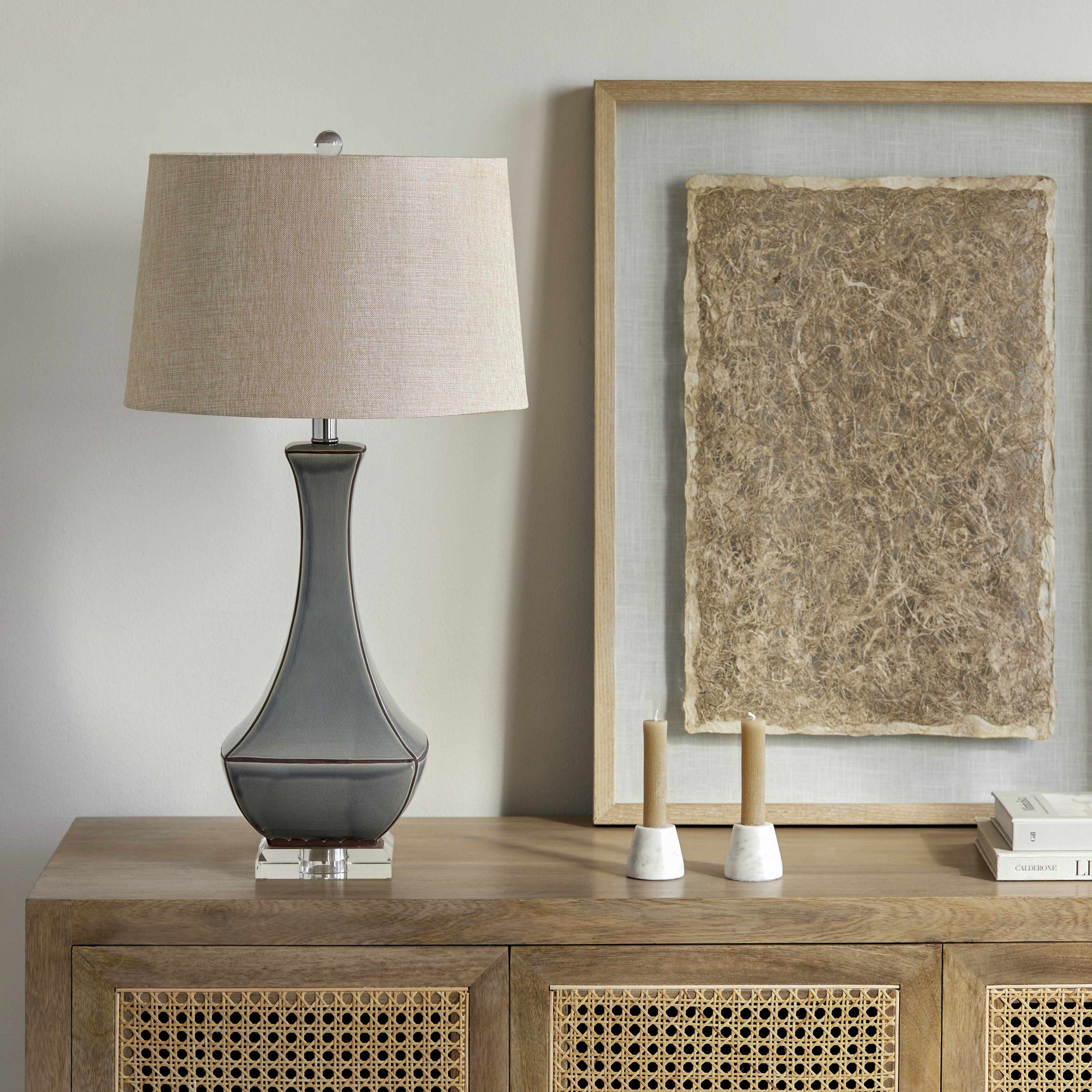 Kalilangan Gray Ceramic Table Lamp - Ornate Home
