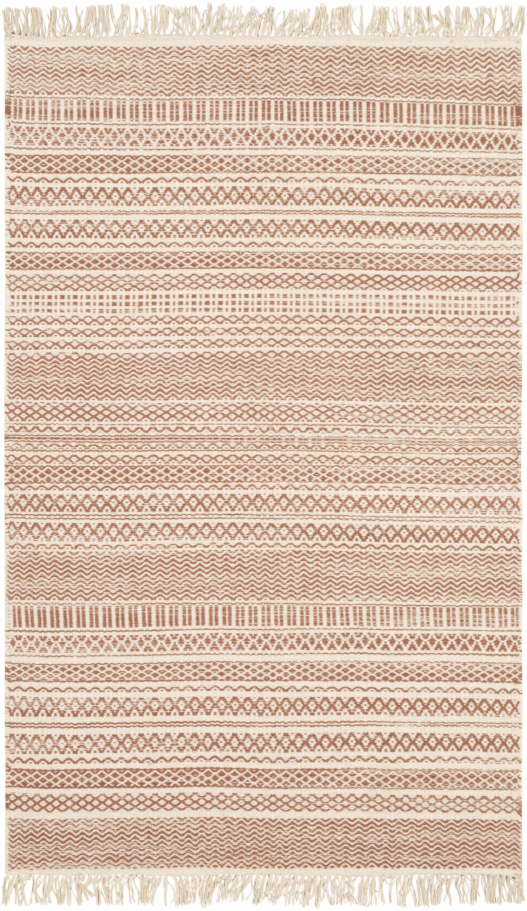 Kalinga Red/Cream Flatweave Wool Rug - Clearance - Ornate Home