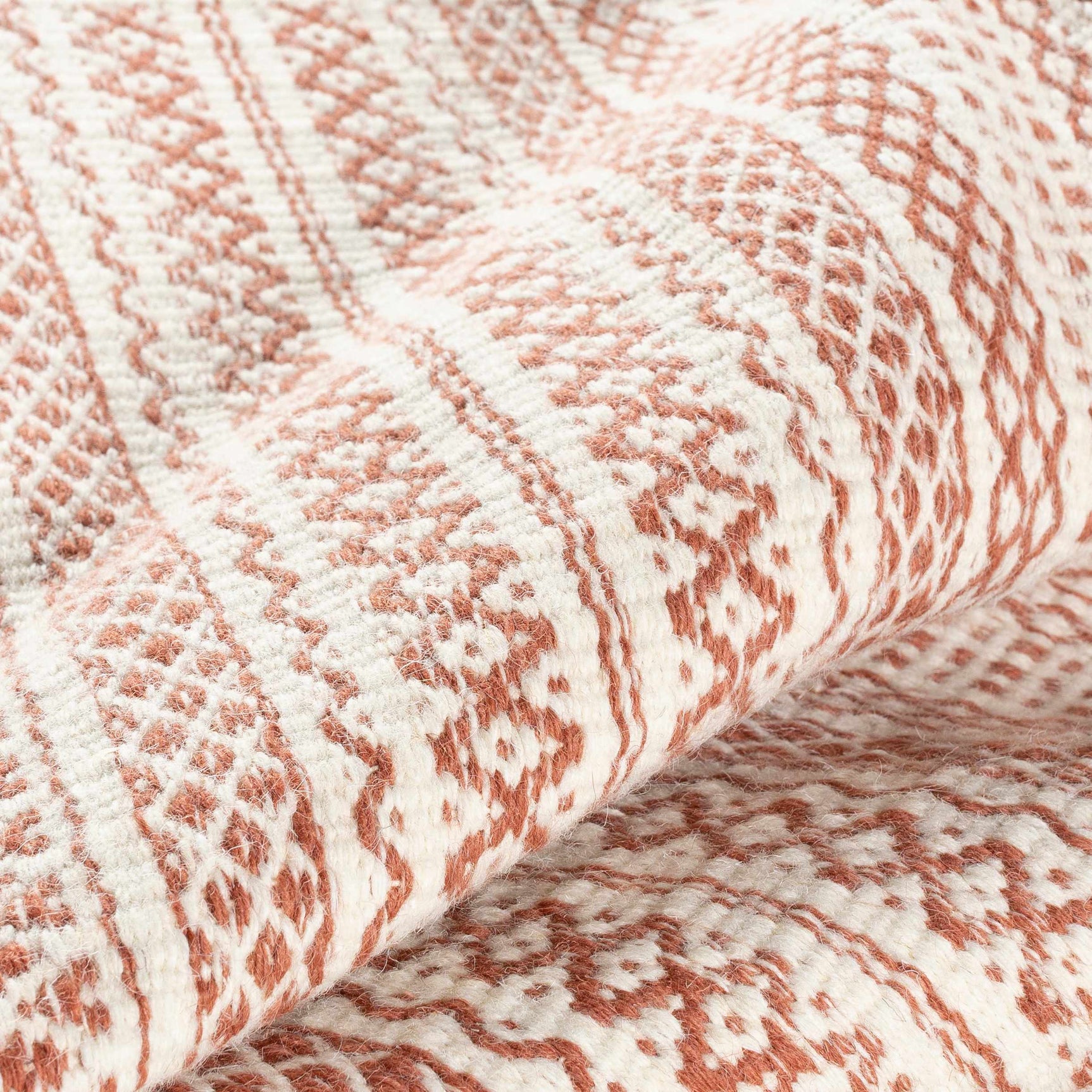 Kalinga Red/Cream Flatweave Wool Rug - Clearance - Ornate Home