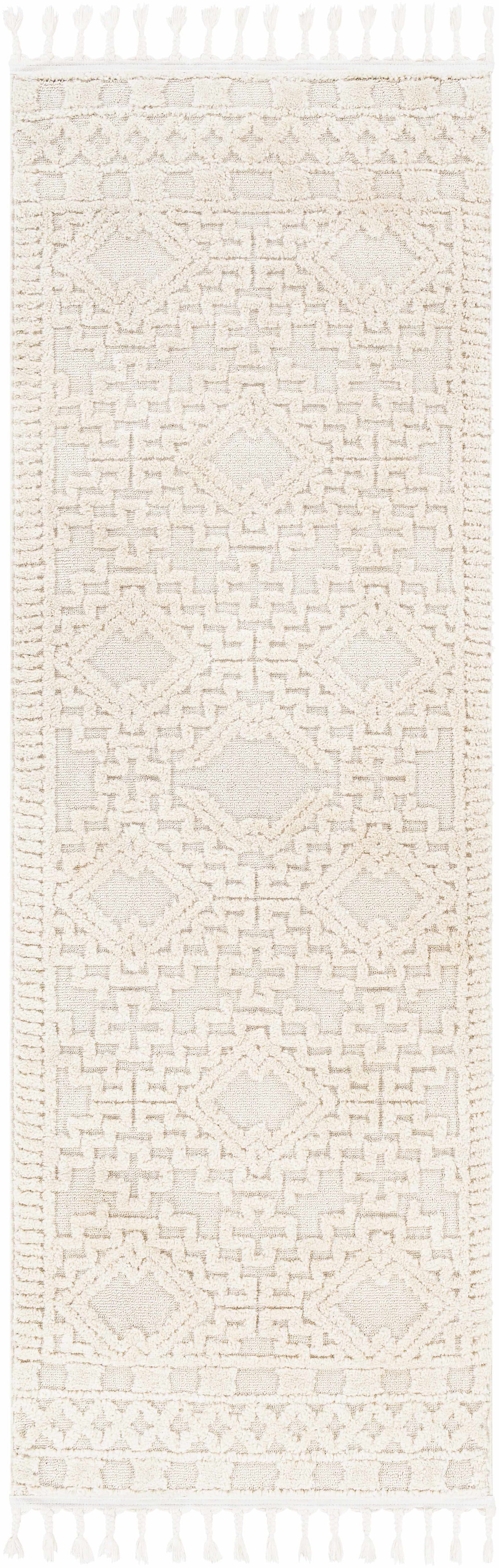 Kalkan High/Low Pile Rug with Tassels - Clearance - Ornate Home
