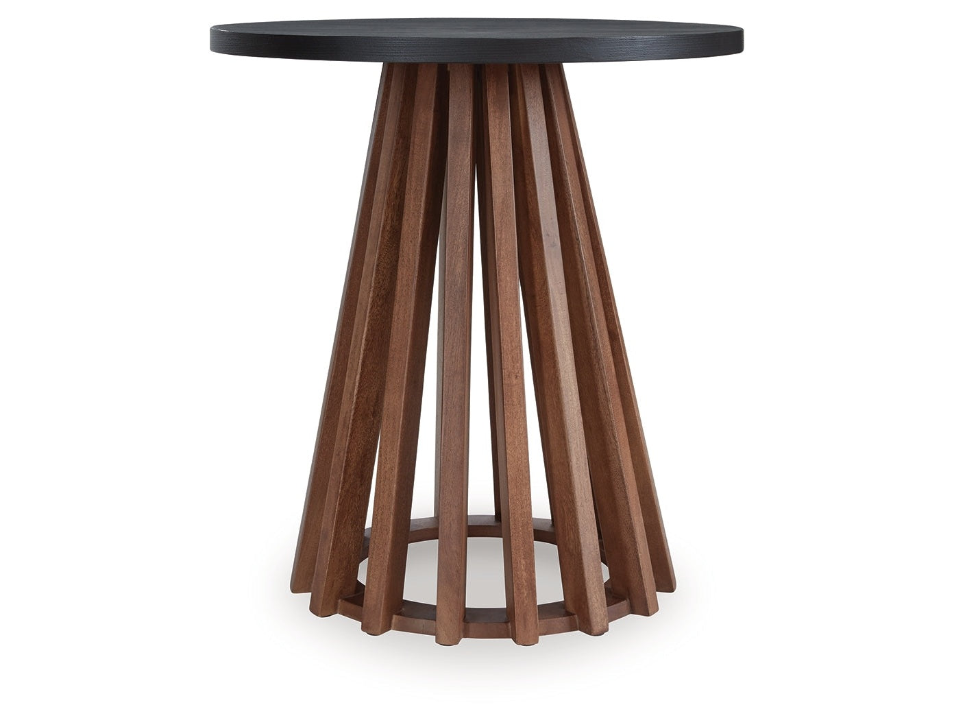 Kallari Warm Brown/Black Round End Table - Ornate Home