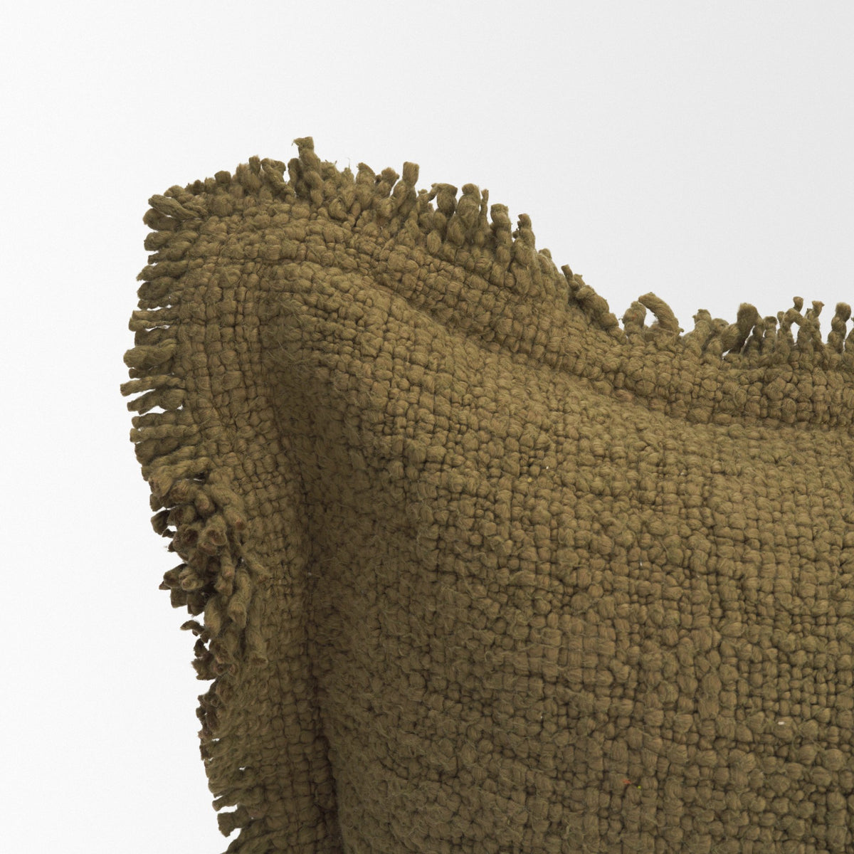 Kambal Dark Olive 14x36 Cotton Pillow Cover with Down Filler - Ornate Home