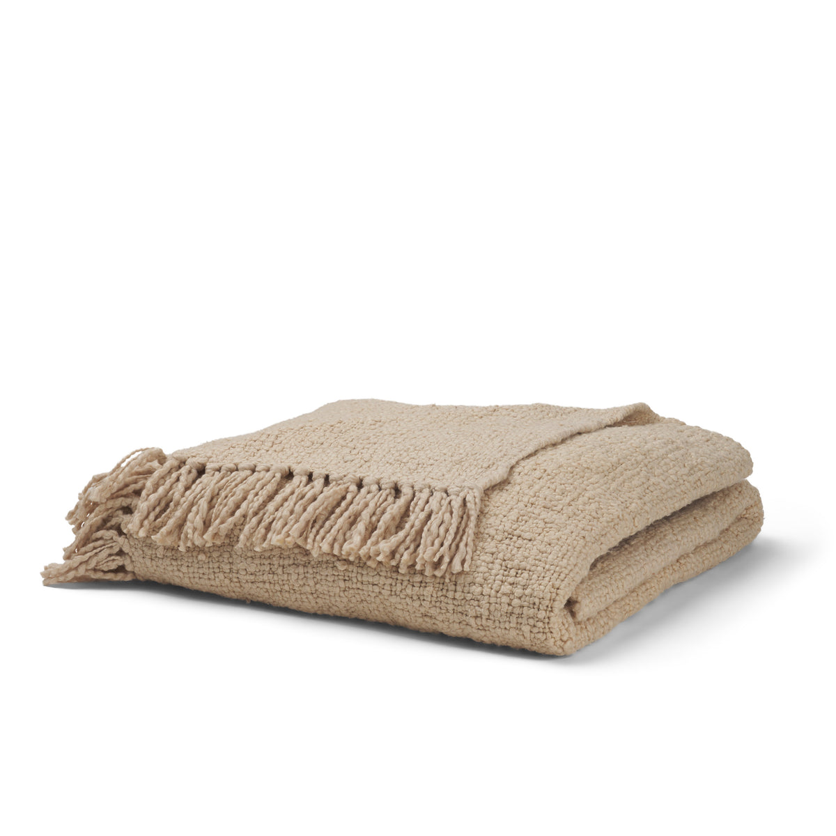 Kambal Light Beige Woven Cotton Throw Blanket - Ornate Home