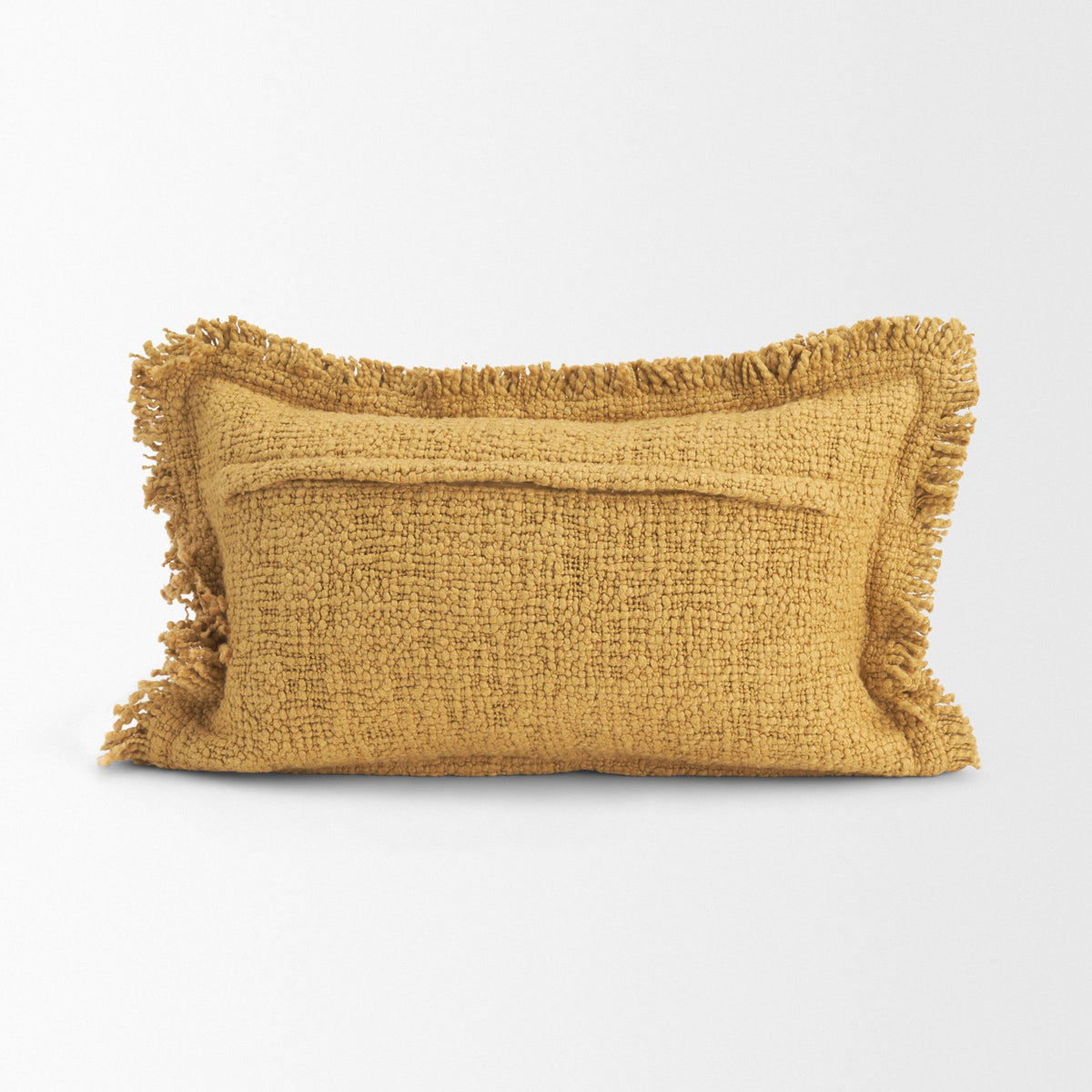 Kambal Mustard 13x21 Cotton Pillow Cover with Non-Allergen Filler - Ornate Home