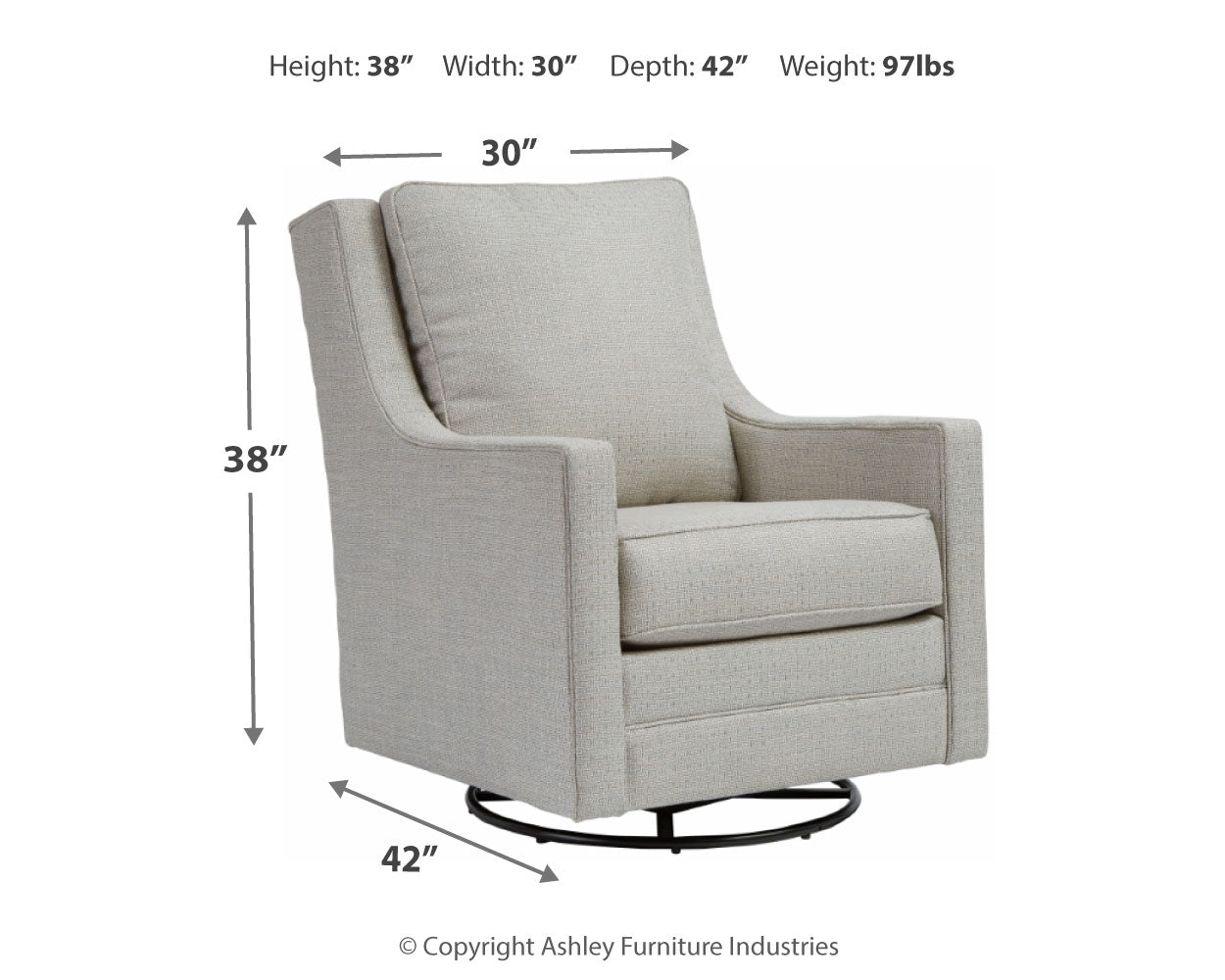 Kambria Swivel Accent Chair (Online Special Price) - Ornate Home
