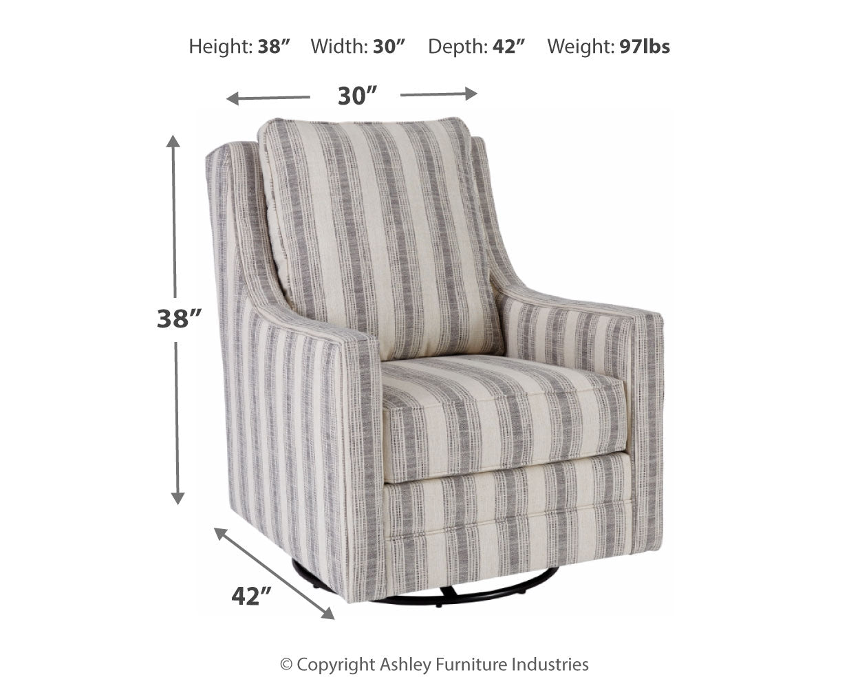 Kambria Swivel Accent Chair (Online Special Price) - Ornate Home