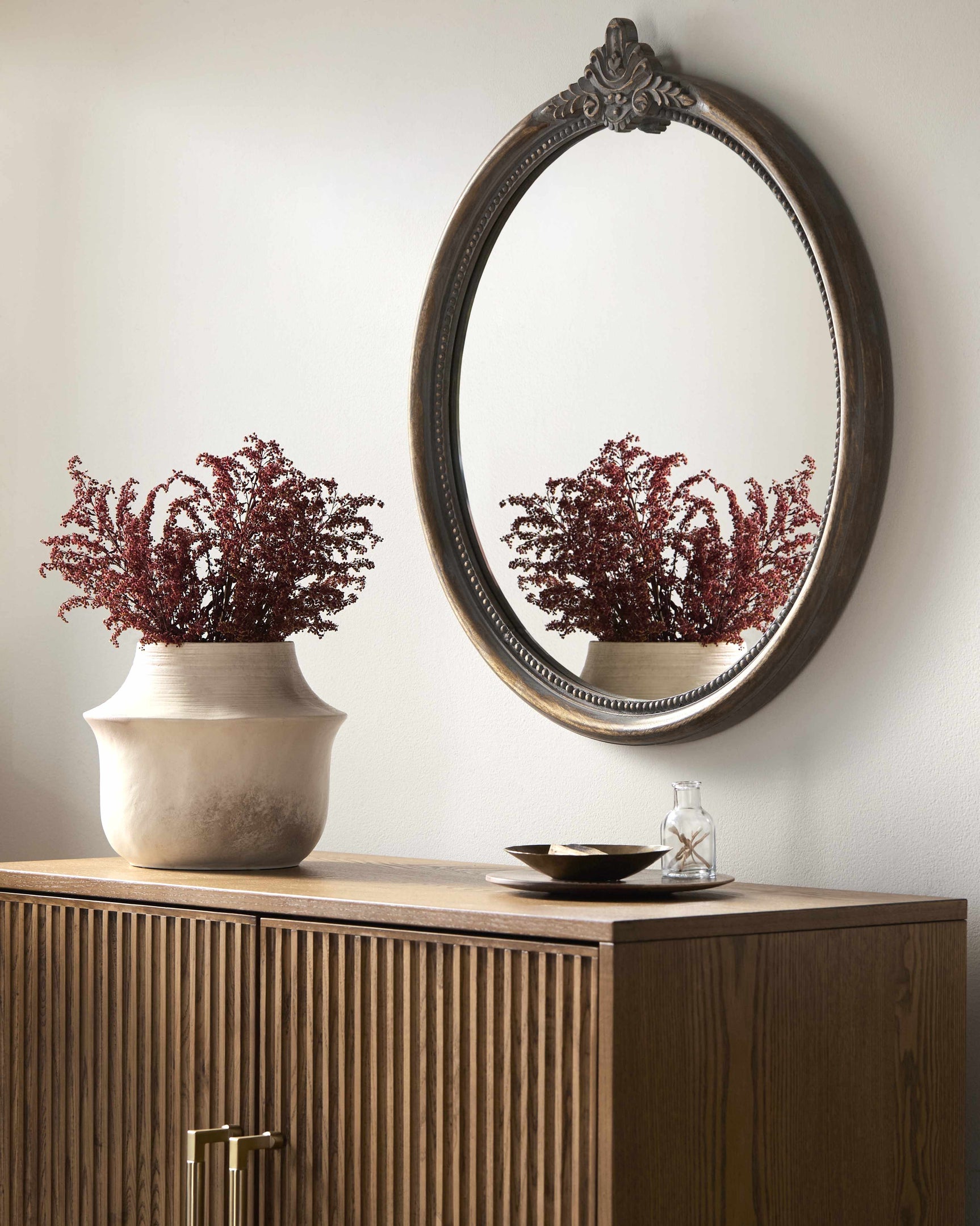 Kandersteg Dark Red Accent Mirror - Ornate Home