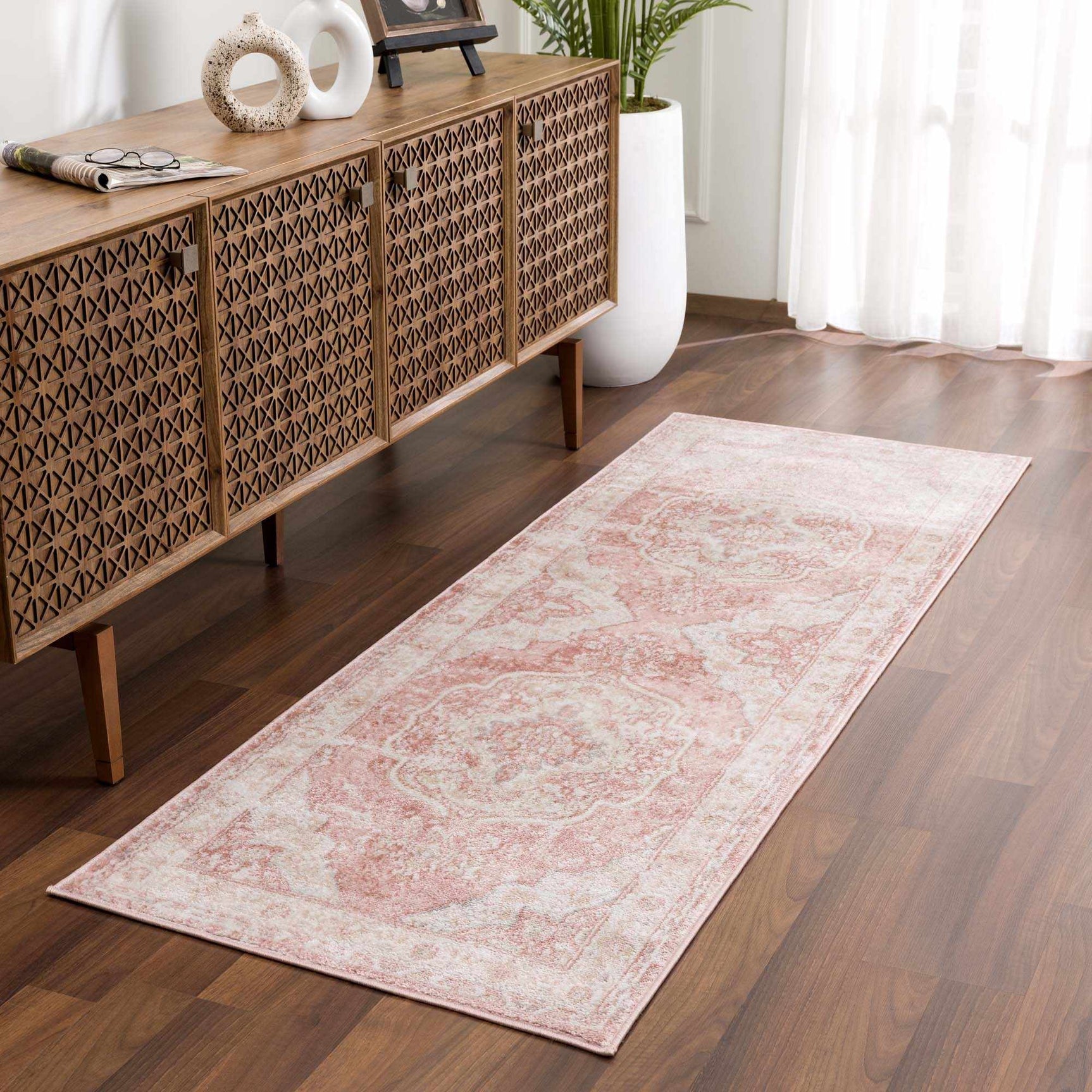 Kandos Blush & Light Pink Area Rug - Ornate Home