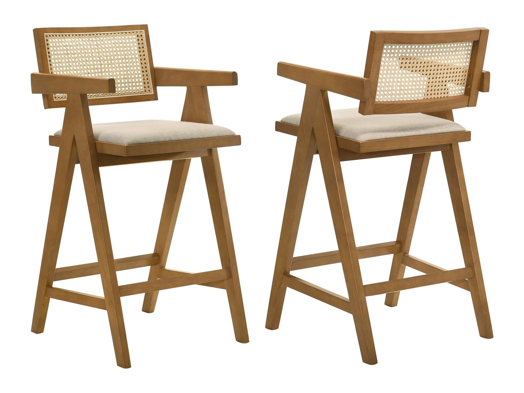 Kane Light Walnut Bar Chair (Set of 2) - Ornate Home