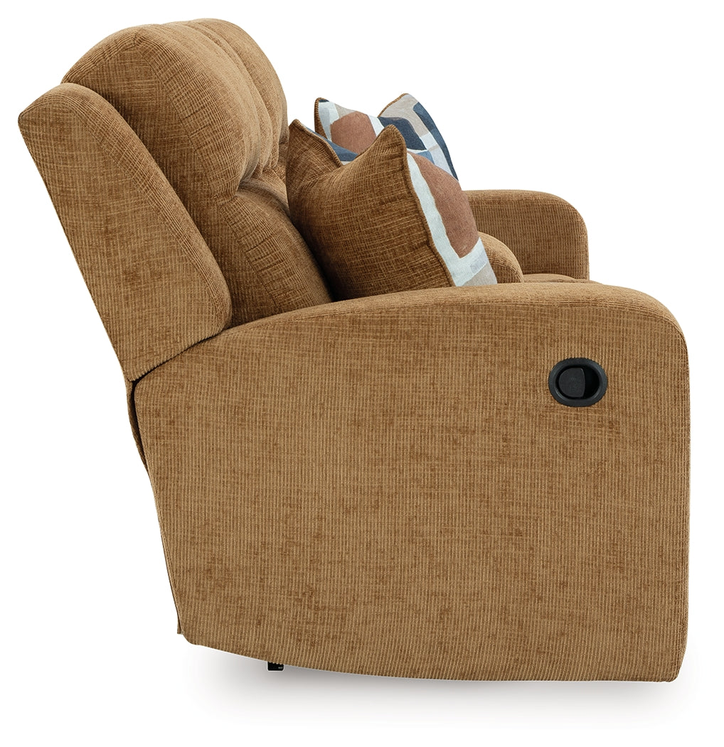 Kanlow Honey Reclining Sofa and Loveseat (Online Special Price) - Ornate Home