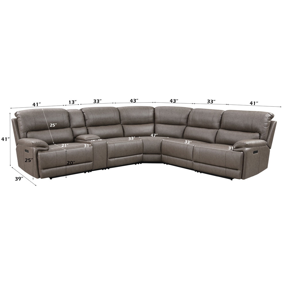 Kantu Brown Synthetic Leather Motion Sectional Sofa - Ornate Home