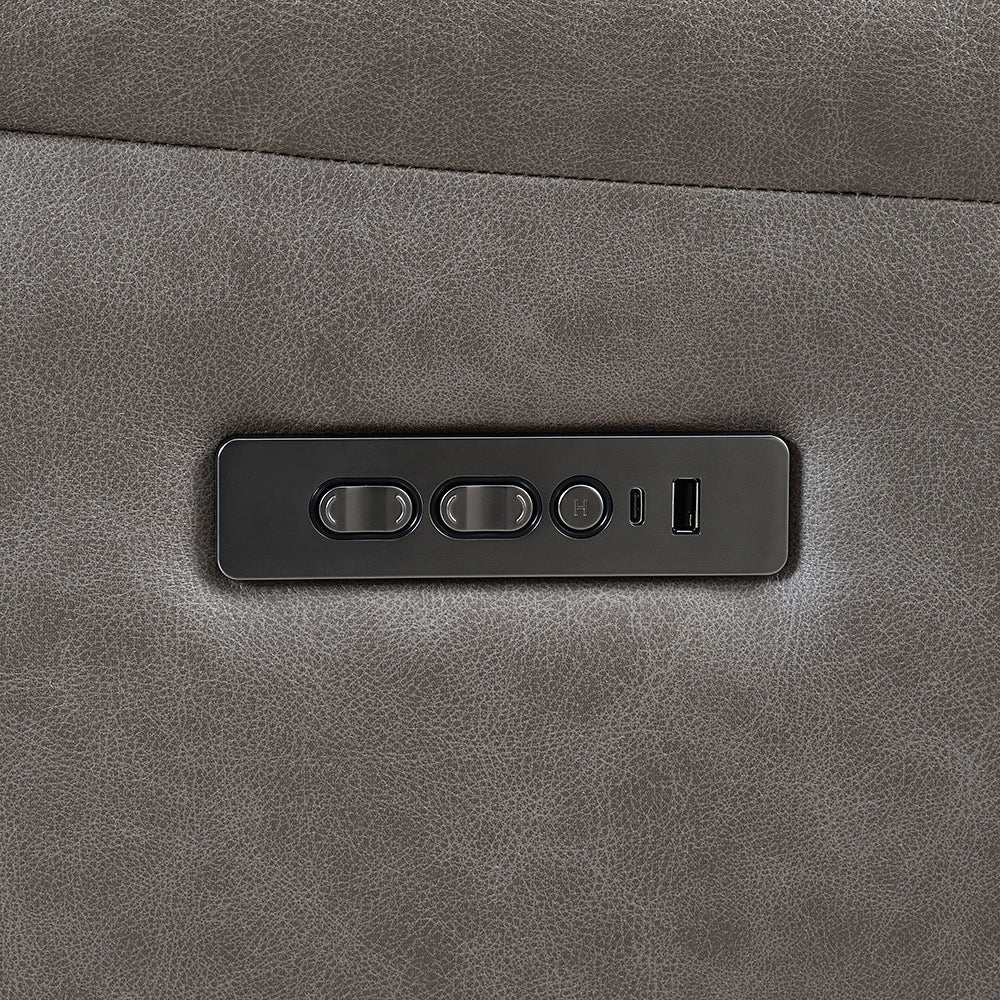 Kantu Brown Synthetic Leather Motion Sectional Sofa - Ornate Home