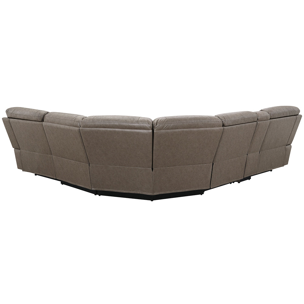 Kantu Brown Synthetic Leather Motion Sectional Sofa - Ornate Home
