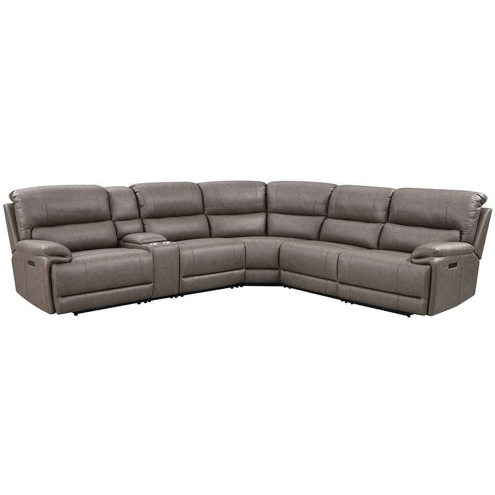 Kantu Brown Synthetic Leather Motion Sectional Sofa - Ornate Home