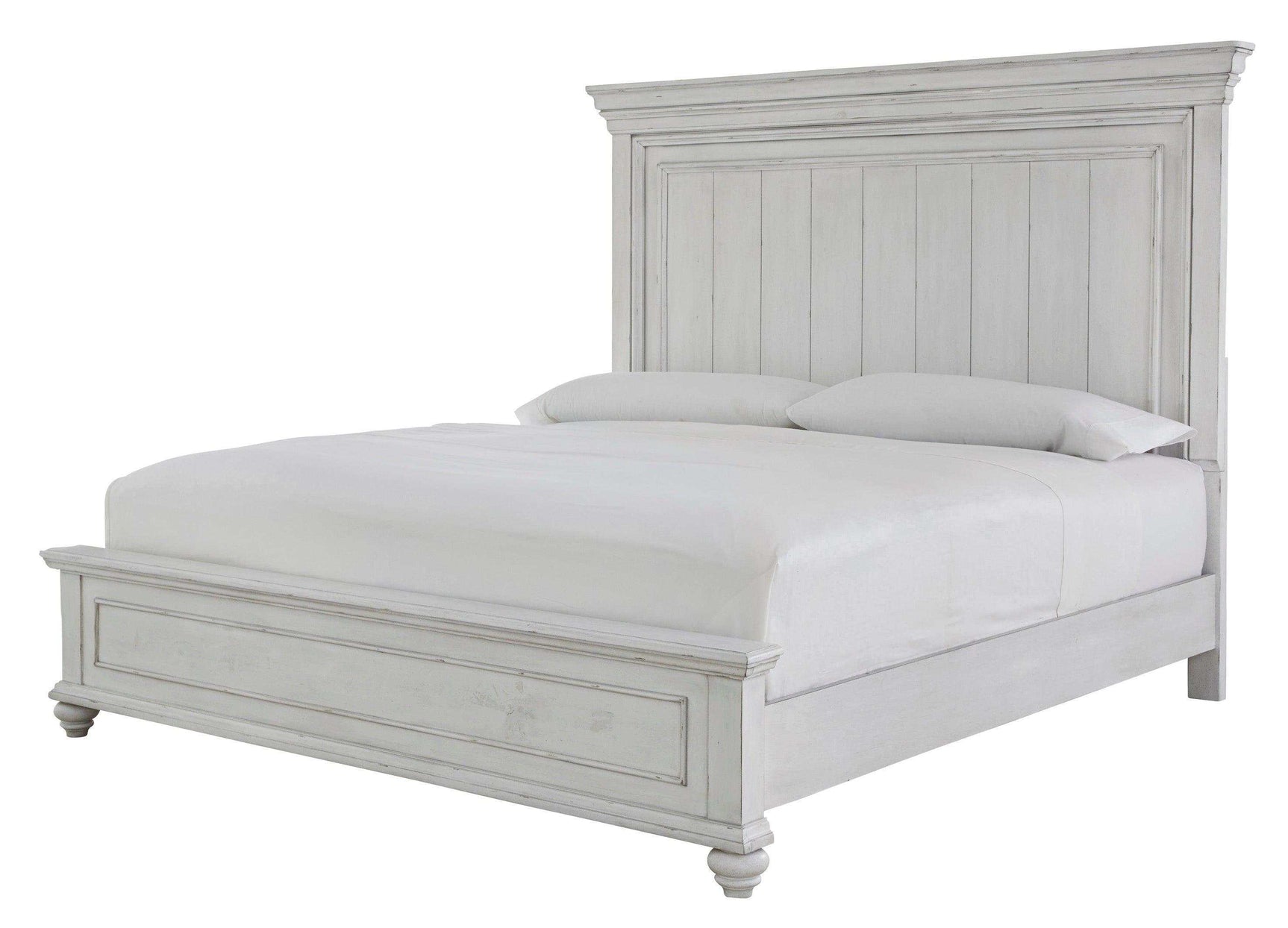 Kanwyn Whitewash California King Panel Bed (Online Special Price) - Ornate Home
