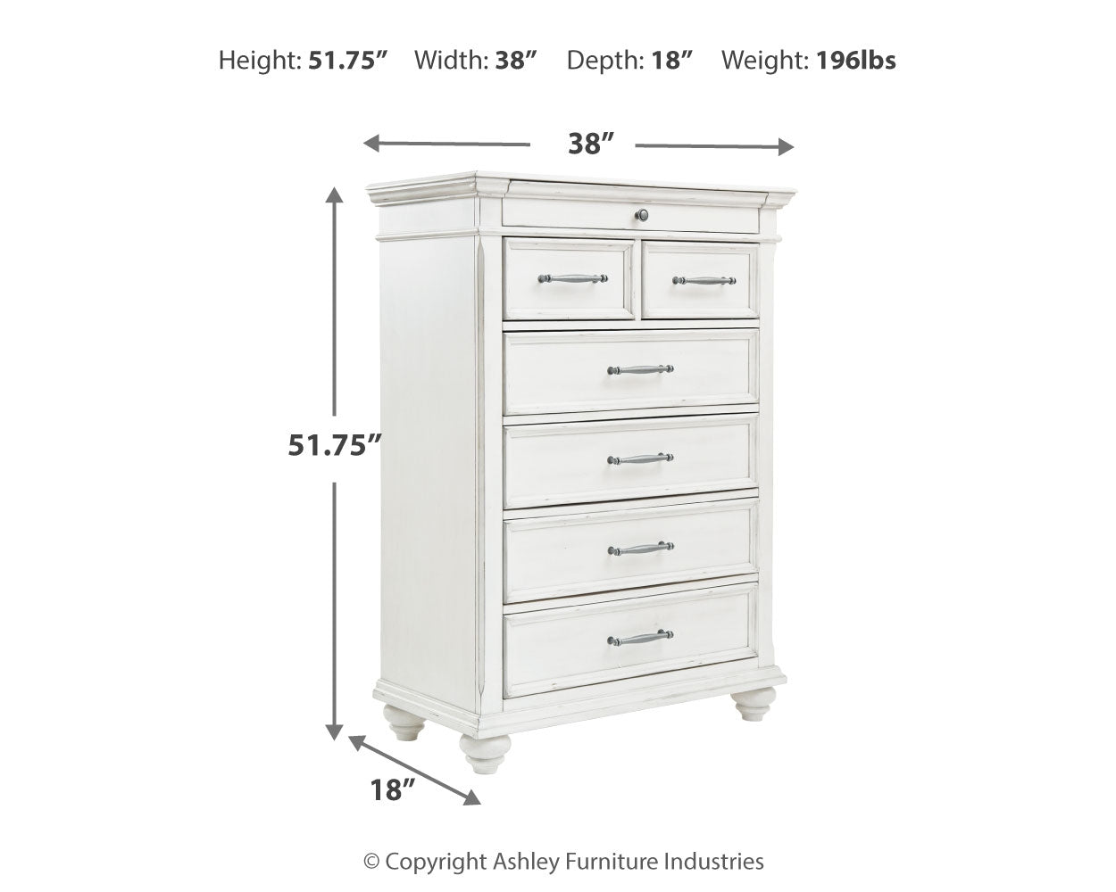Kanwyn Whitewash Chest (Online Special Price) - Ornate Home