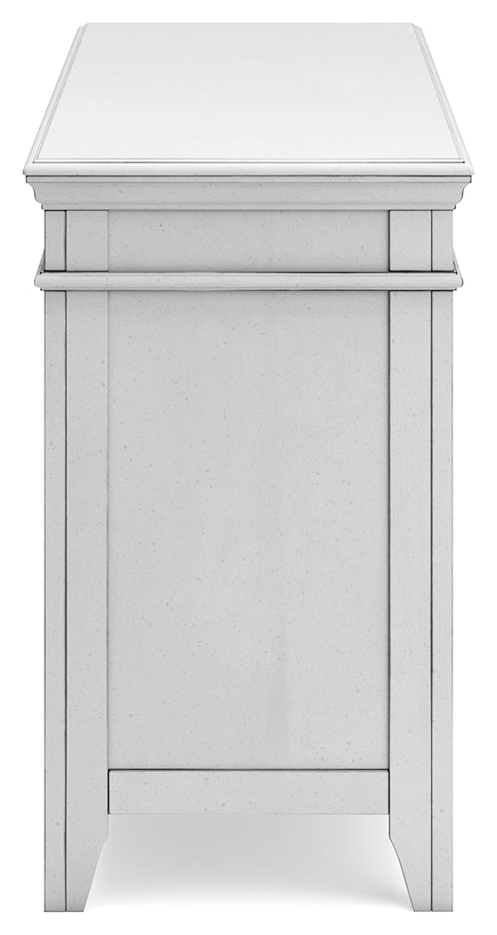 Kanwyn Whitewash Credenza w/ Open Storage (Online Special Price) - Ornate Home