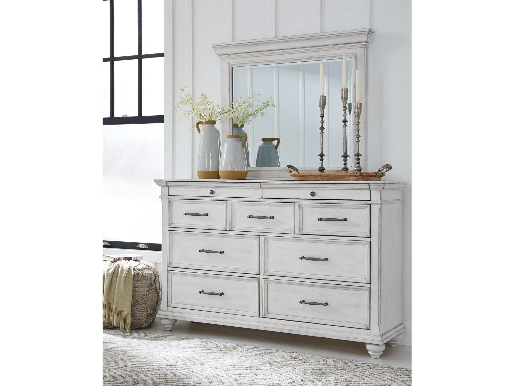 Kanwyn Whitewash Dresser & Mirror (Online Special Price) - Ornate Home