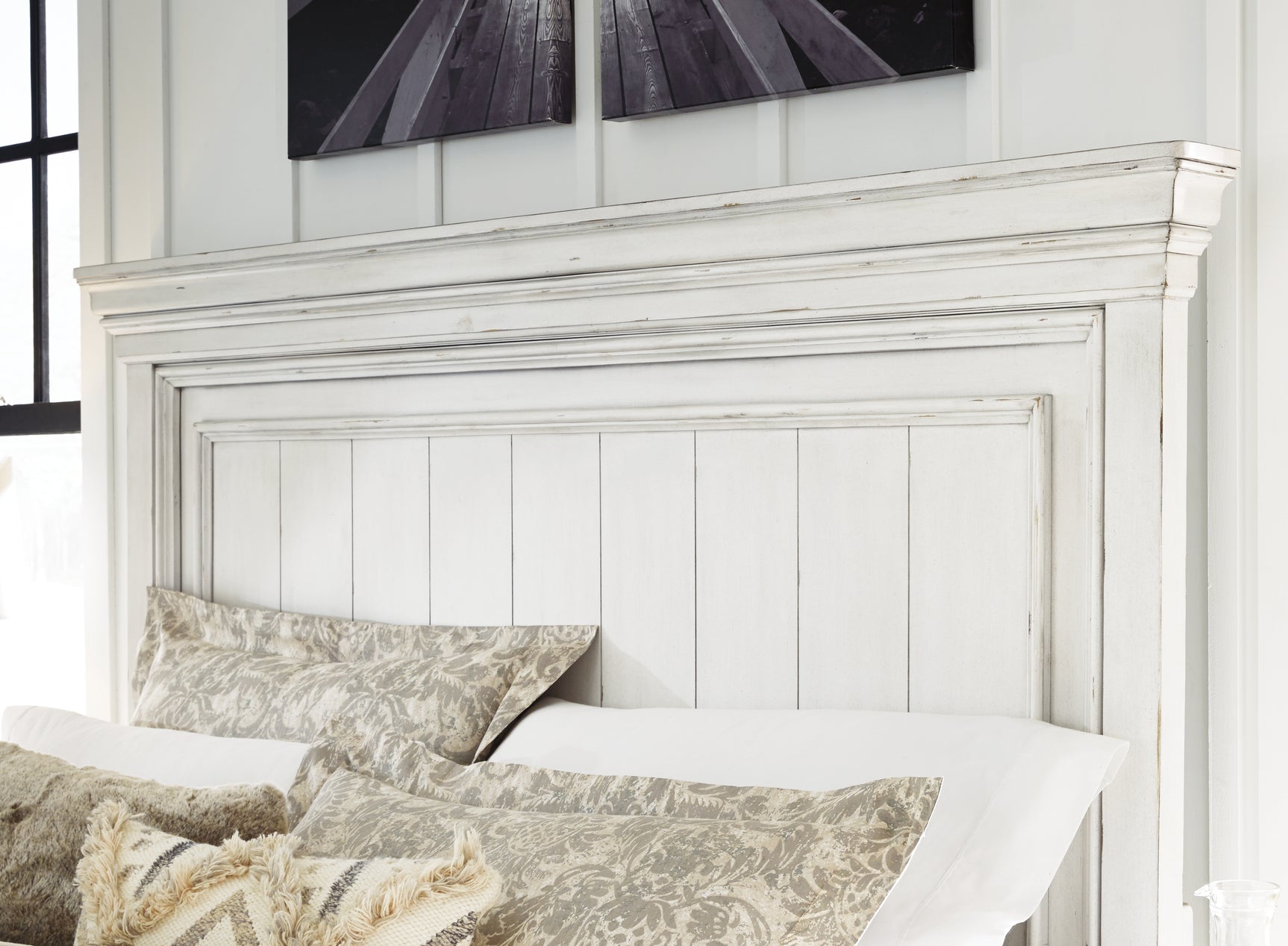 Kanwyn Whitewash King Panel Bed - Ornate Home
