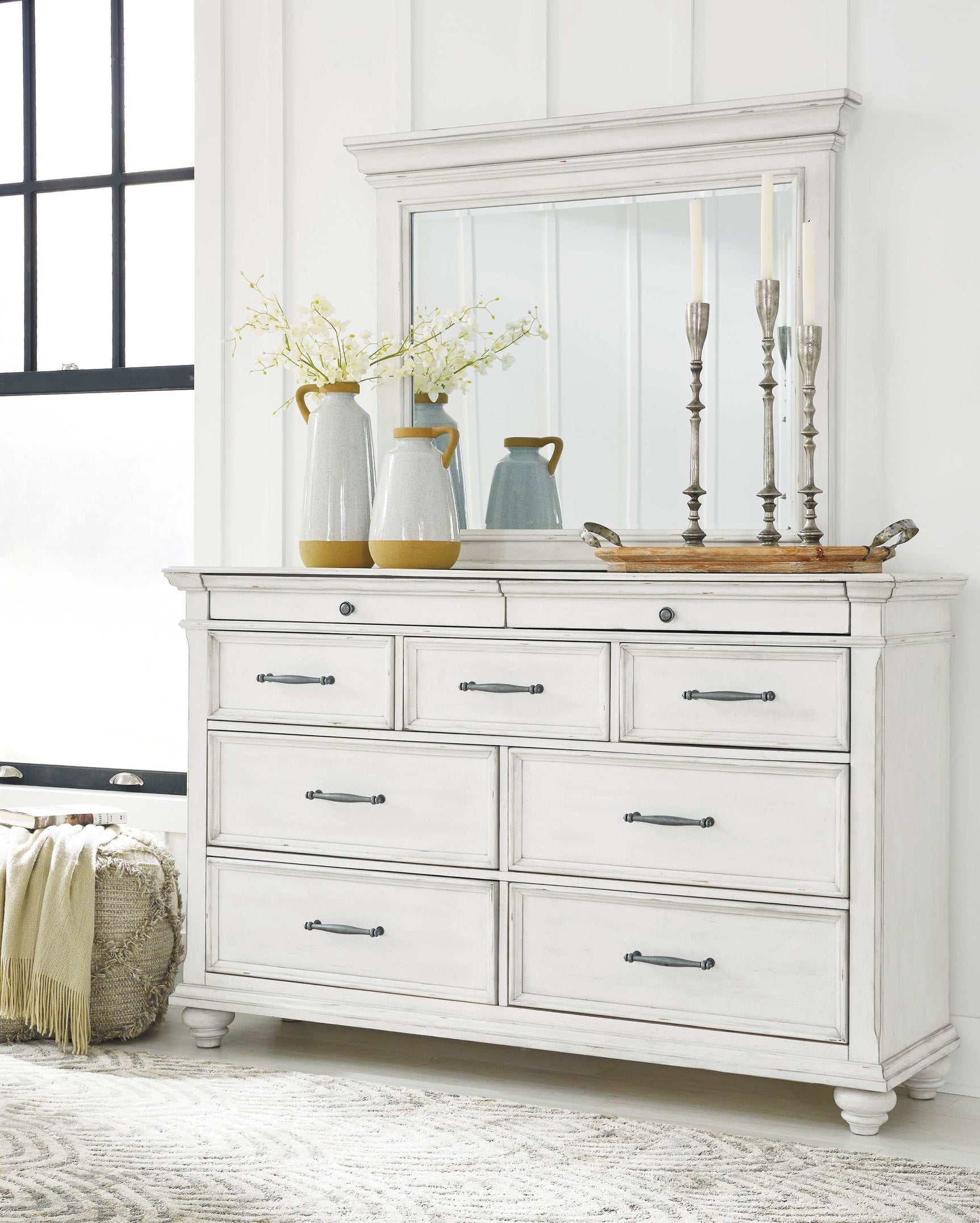 Kanwyn Whitewash Queen Panel Bedroom Set / 5pc (Online Special Price) - Ornate Home