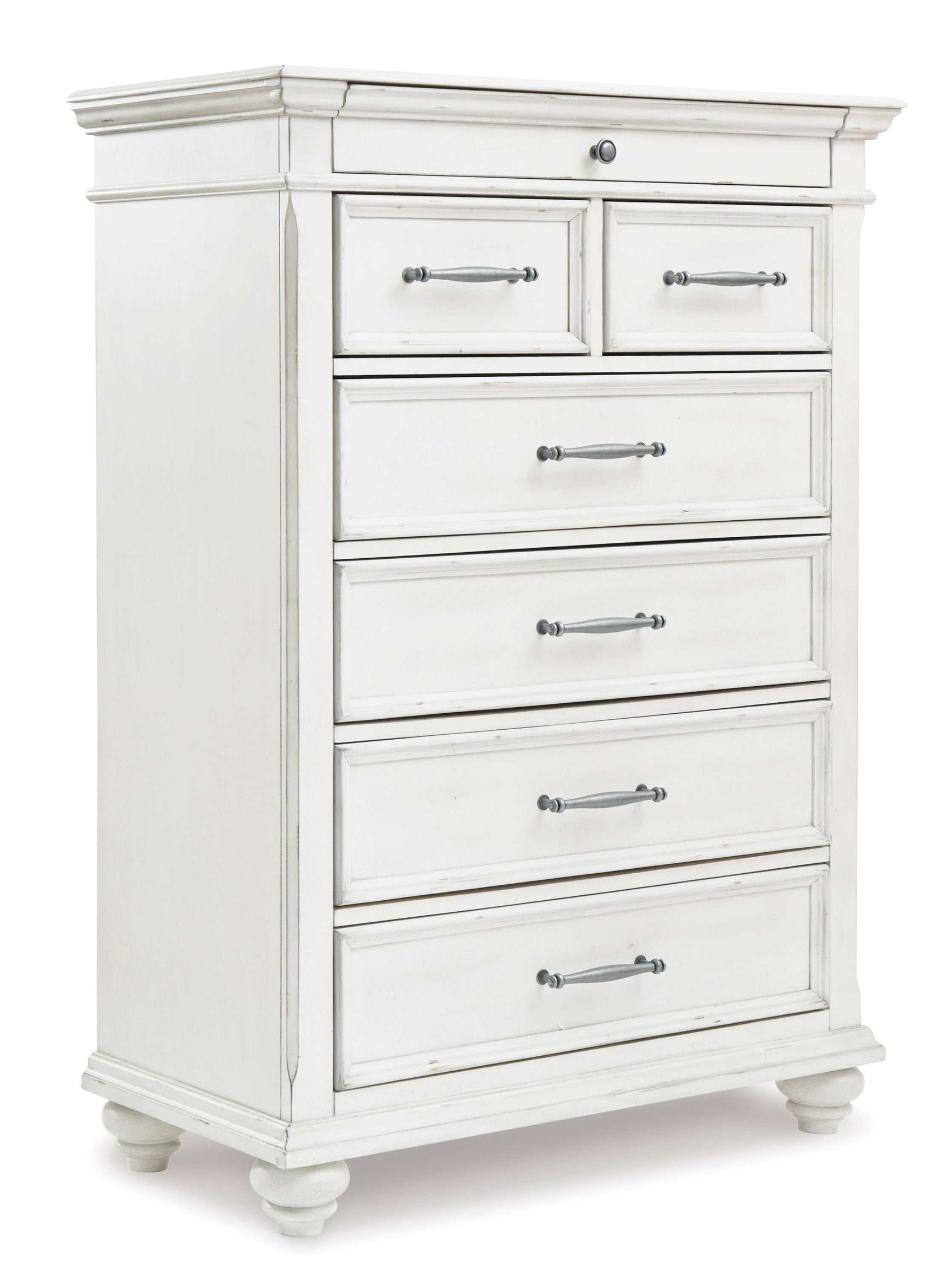 Kanwyn Whitewash Queen Panel Bedroom Set w/ Storage Bench / 5pc (Online Special Price) - Ornate Home