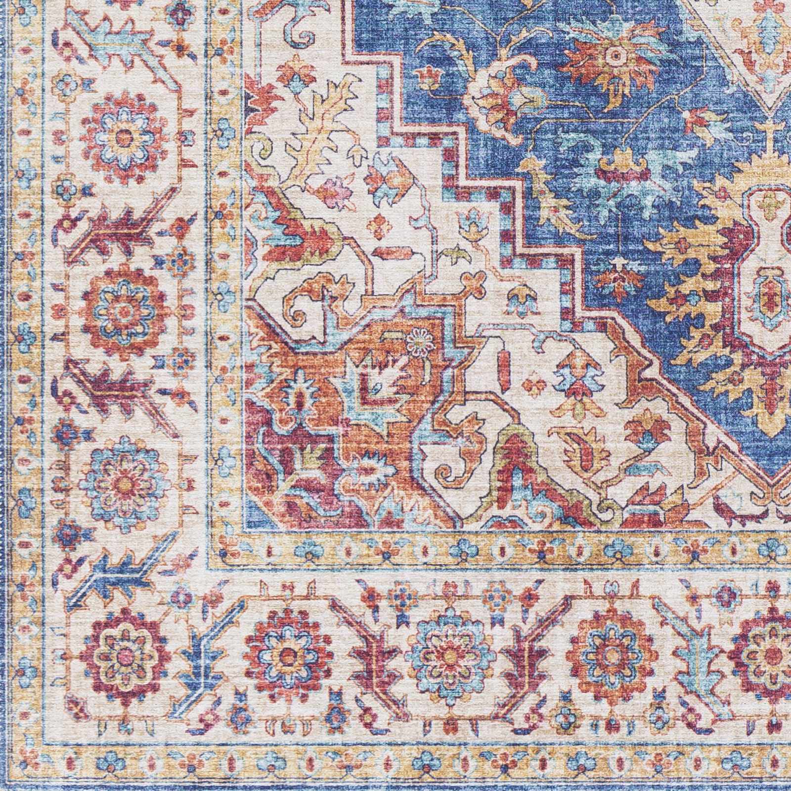 Kapaa Blue Medallion Rug - Clearance - Ornate Home