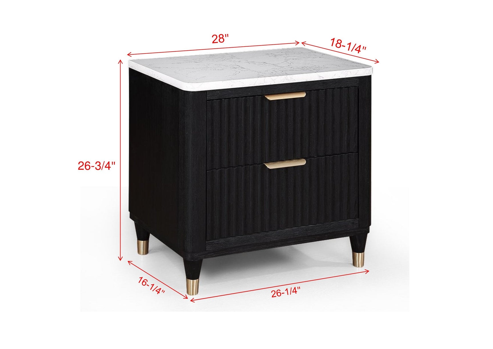 Kara Black Nightstand - Ornate Home