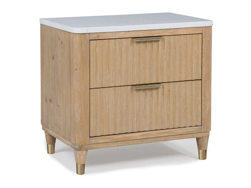 Kara Cerused Natural Nightstand - Ornate Home