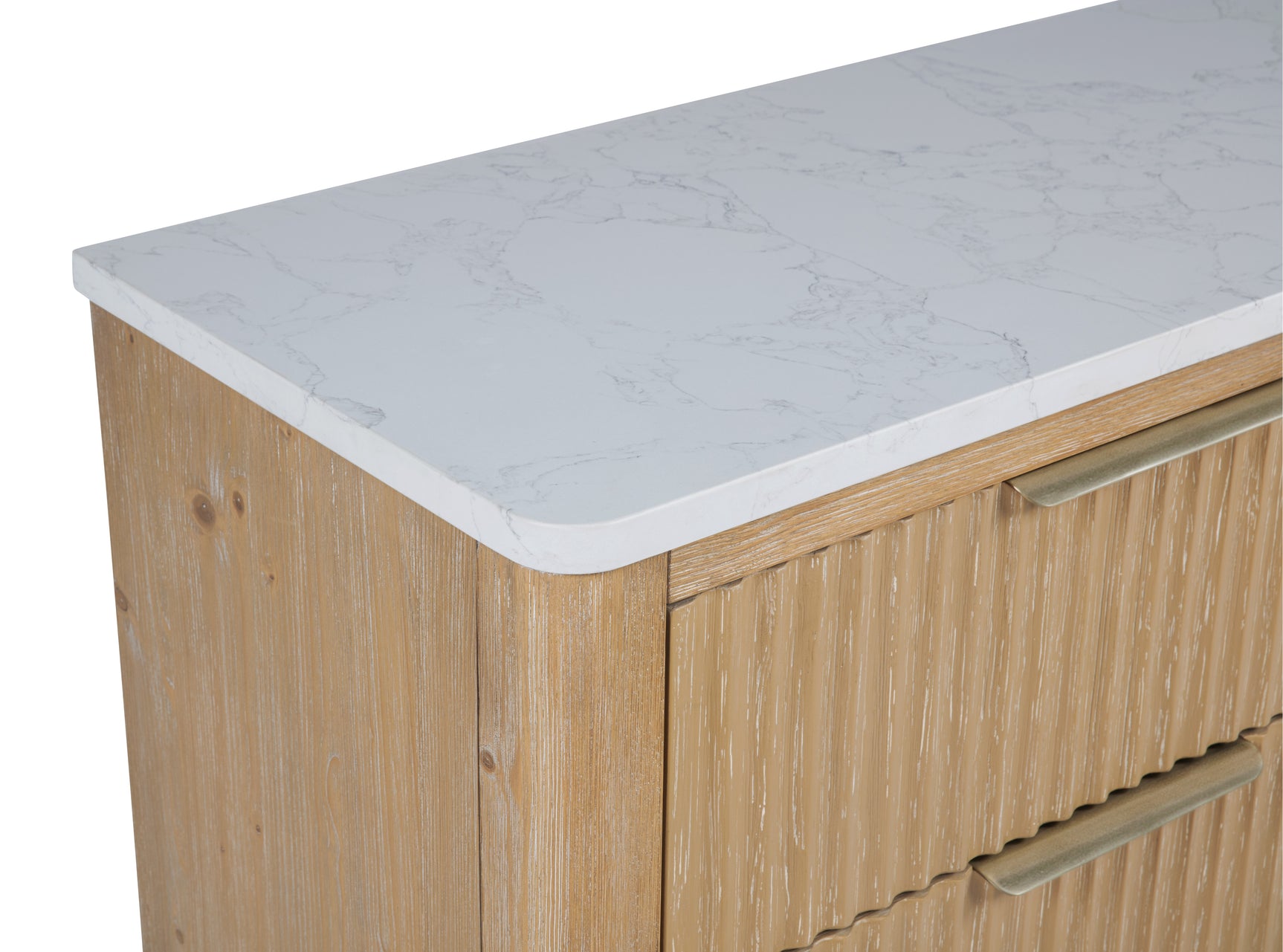 Kara Cerused Natural Upholstered Panel Bedroom Set - Ornate Home