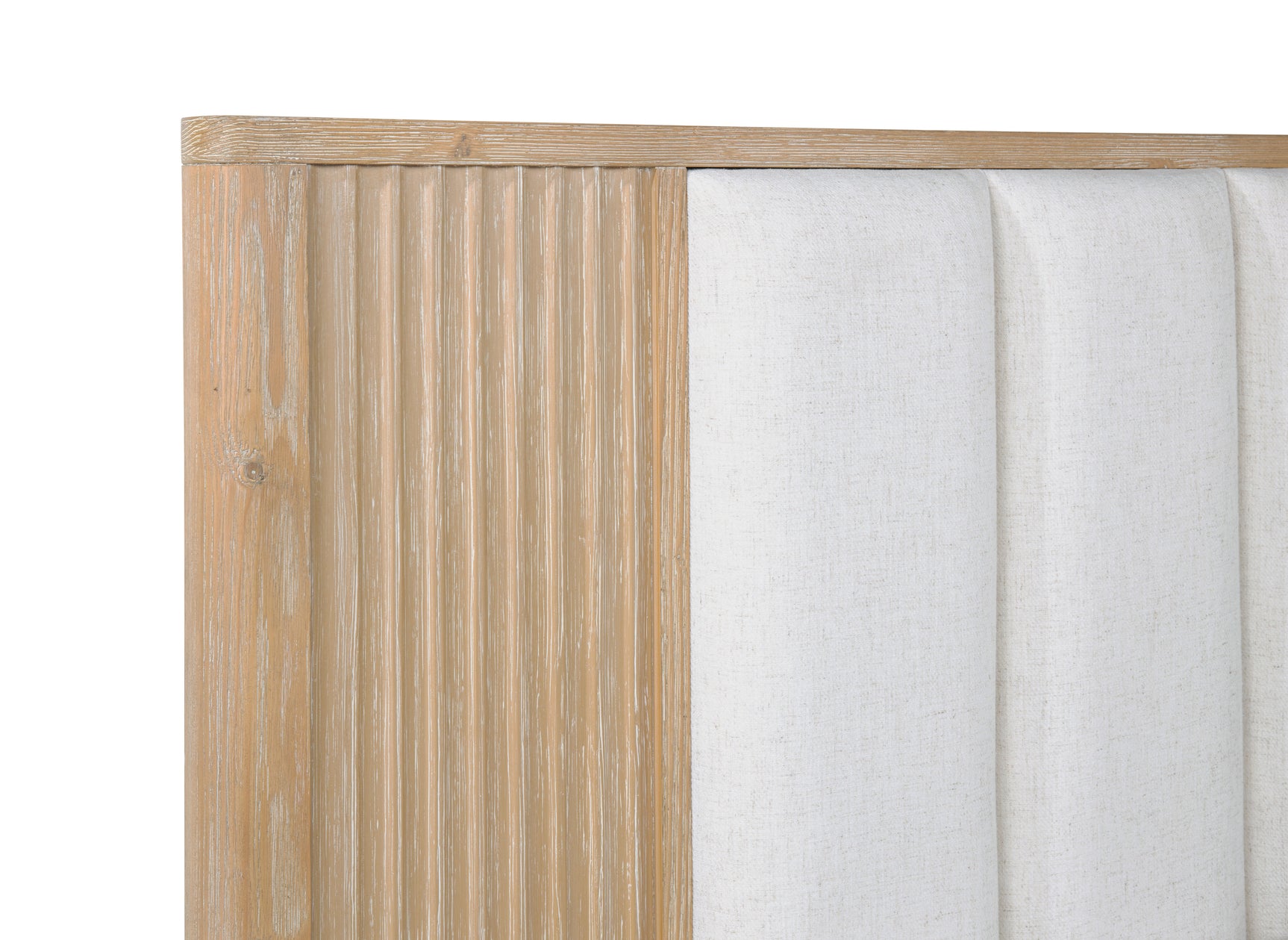 Kara Cerused Natural Upholstered Panel Bedroom Set - Ornate Home