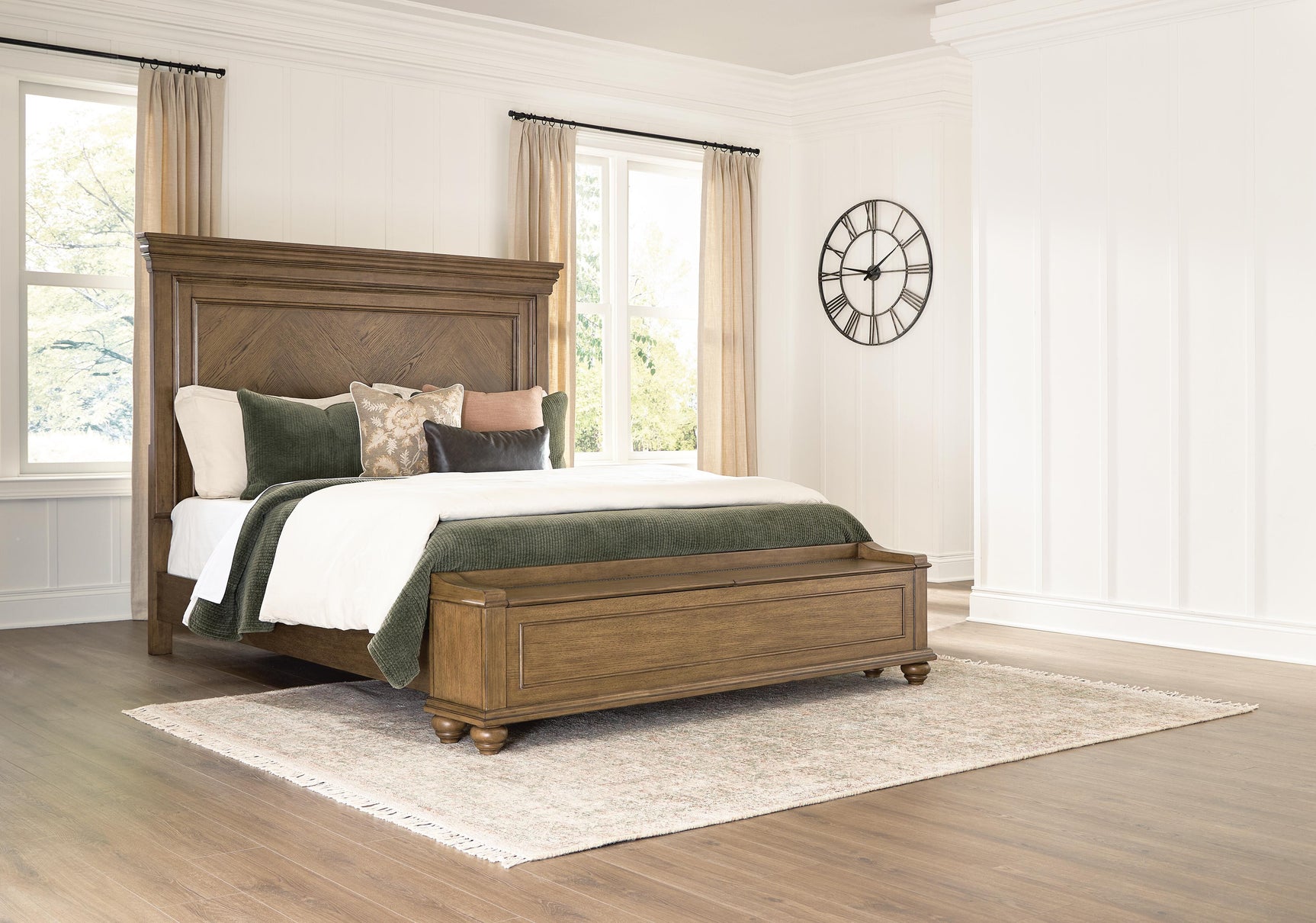 Karallin Medium Brown King Panel Storage Bed - Ornate Home