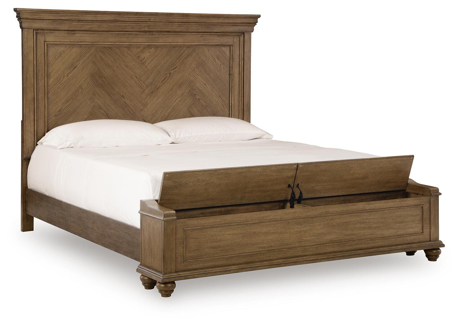 Karallin Medium Brown King Panel Storage Bed - Ornate Home