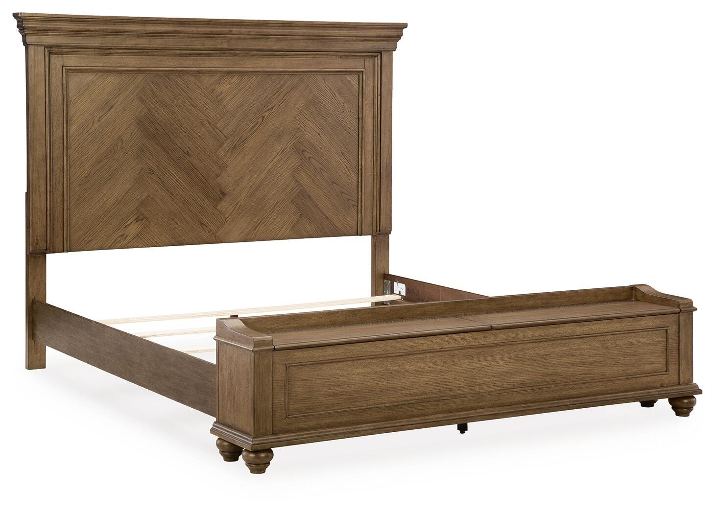 Karallin Medium Brown King Panel Storage Bed - Ornate Home
