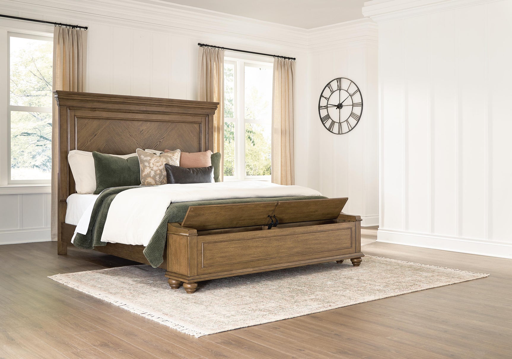 Karallin Medium Brown King Panel Storage Bed - Ornate Home