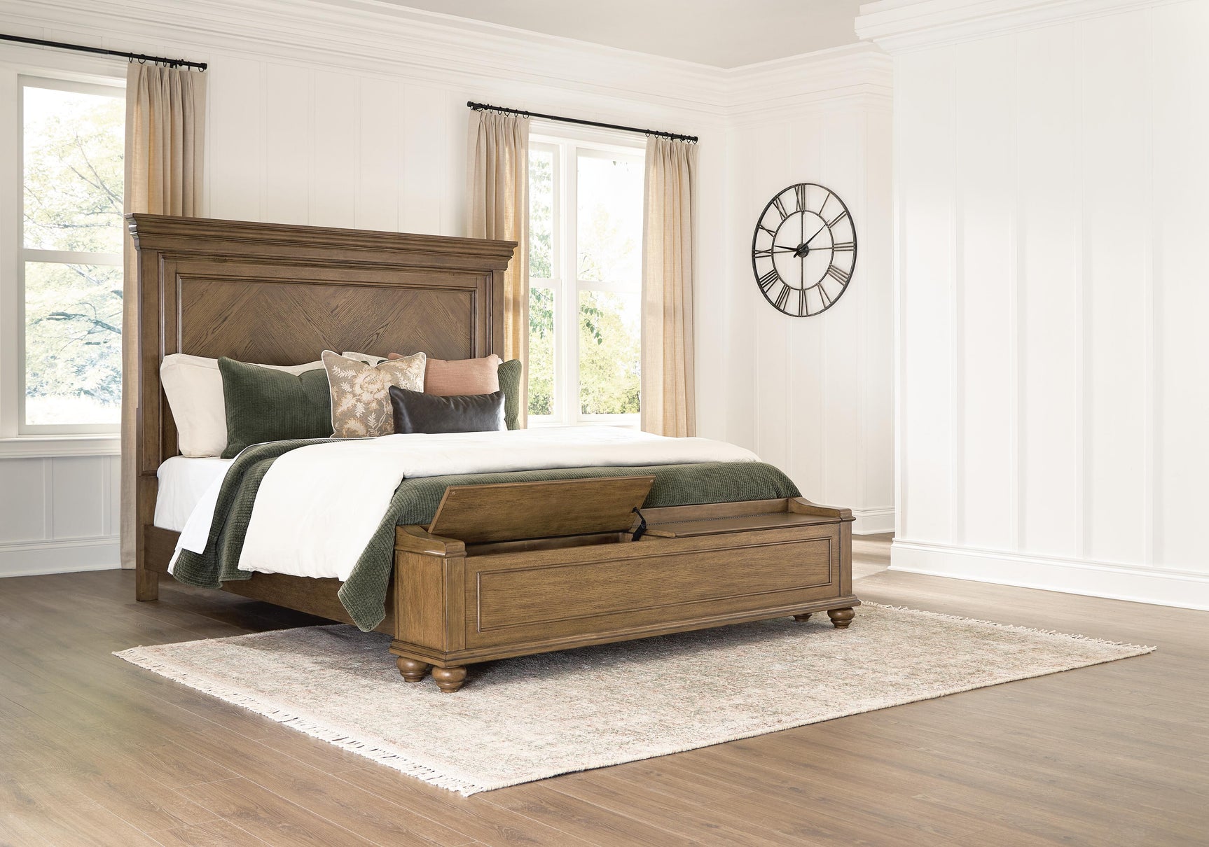 Karallin Medium Brown King Panel Storage Bed - Ornate Home