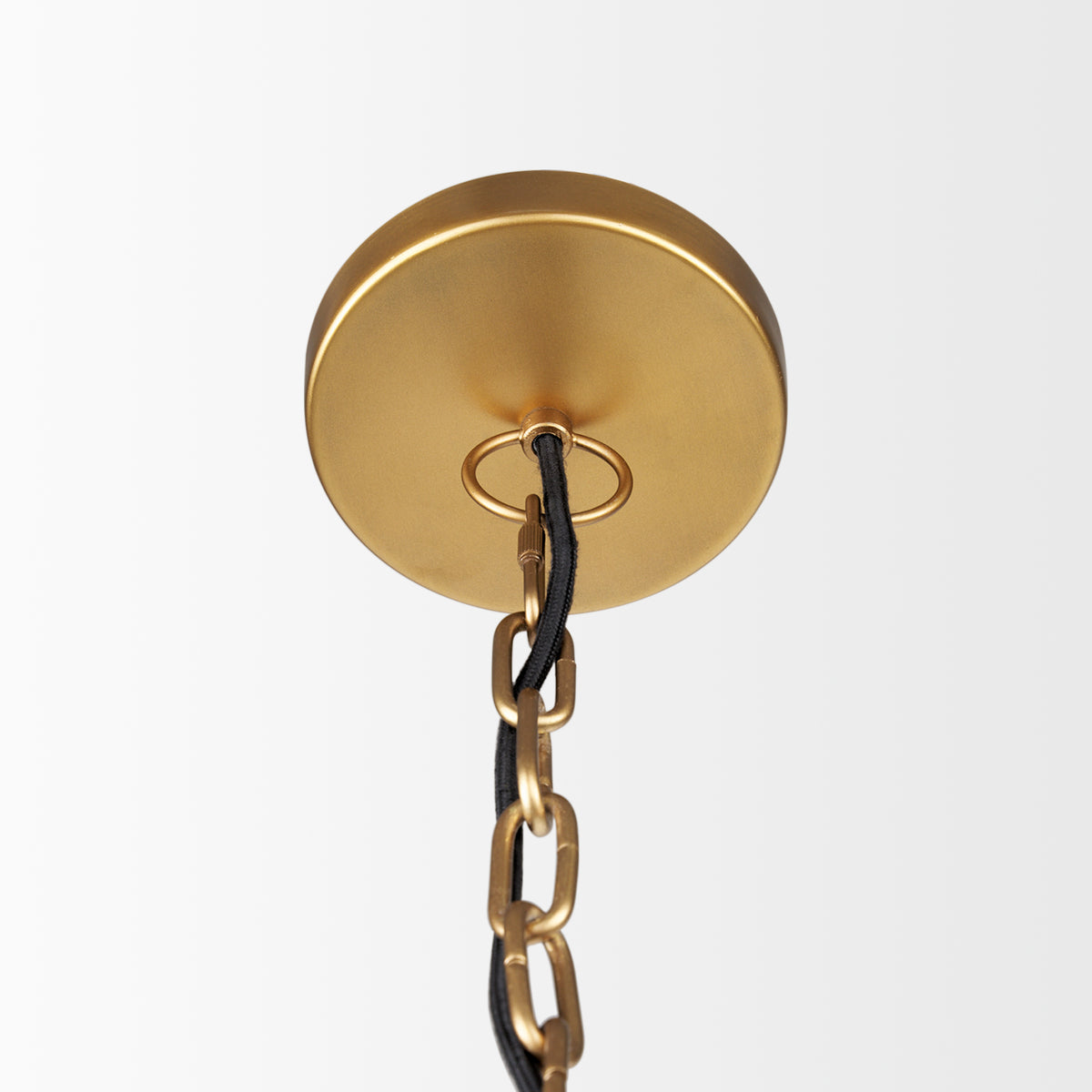 Karina Gold 24" Round Brass-Tone Hammered Metal Dome Pendant Light - Ornate Home