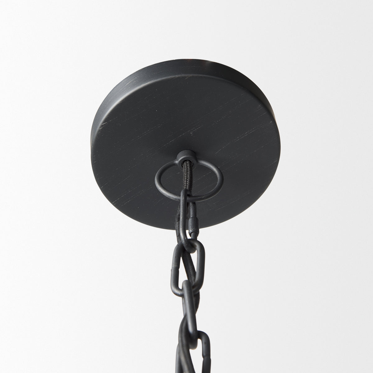 Karina Matte Black 24" Round Hammered Metal Dome Pendant Light - Ornate Home
