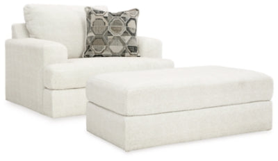 Karinne Linen Oversized Chair and Ottoman - Ornate Home