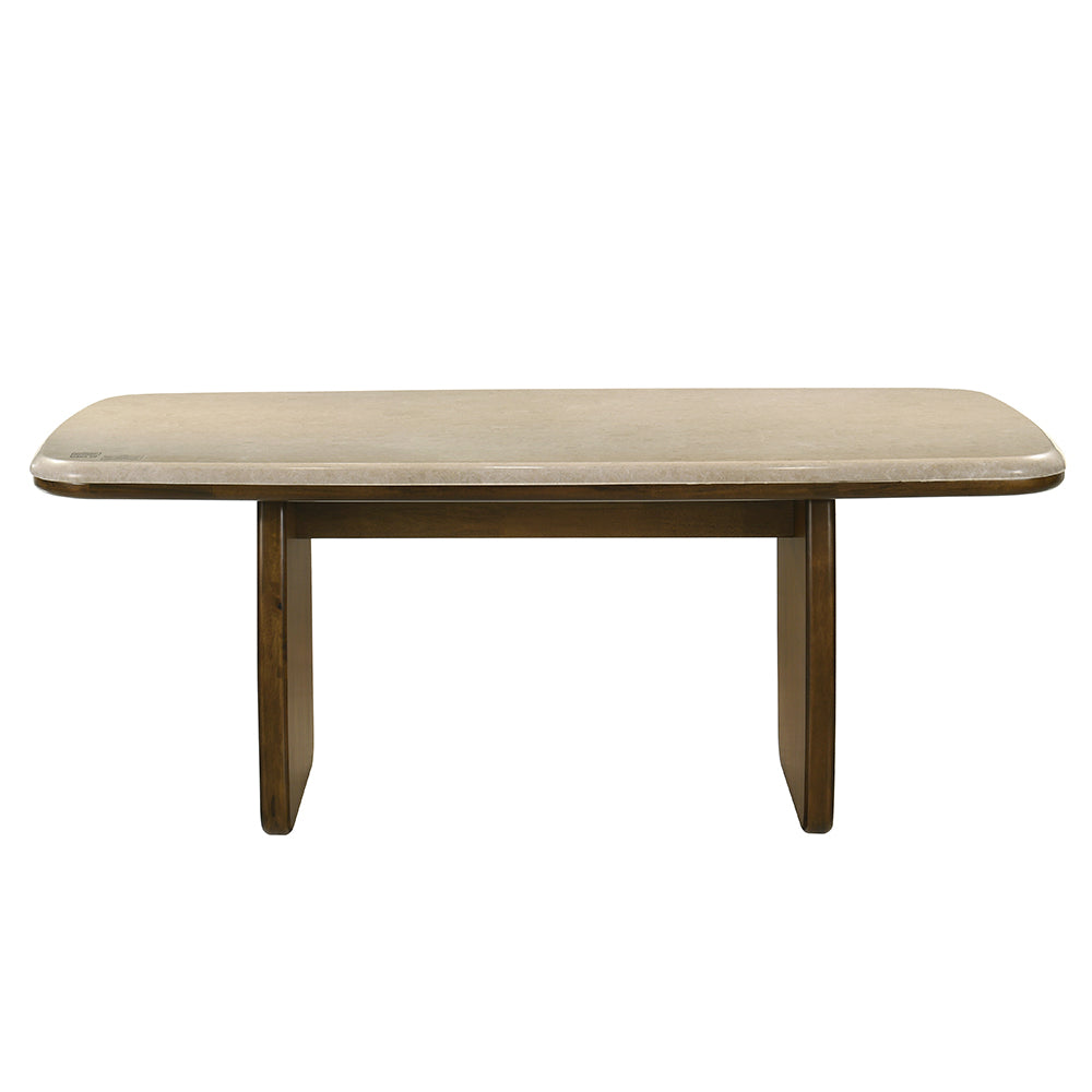 Kasha Natural Marble/Vintage Oak Dining Table - Ornate Home