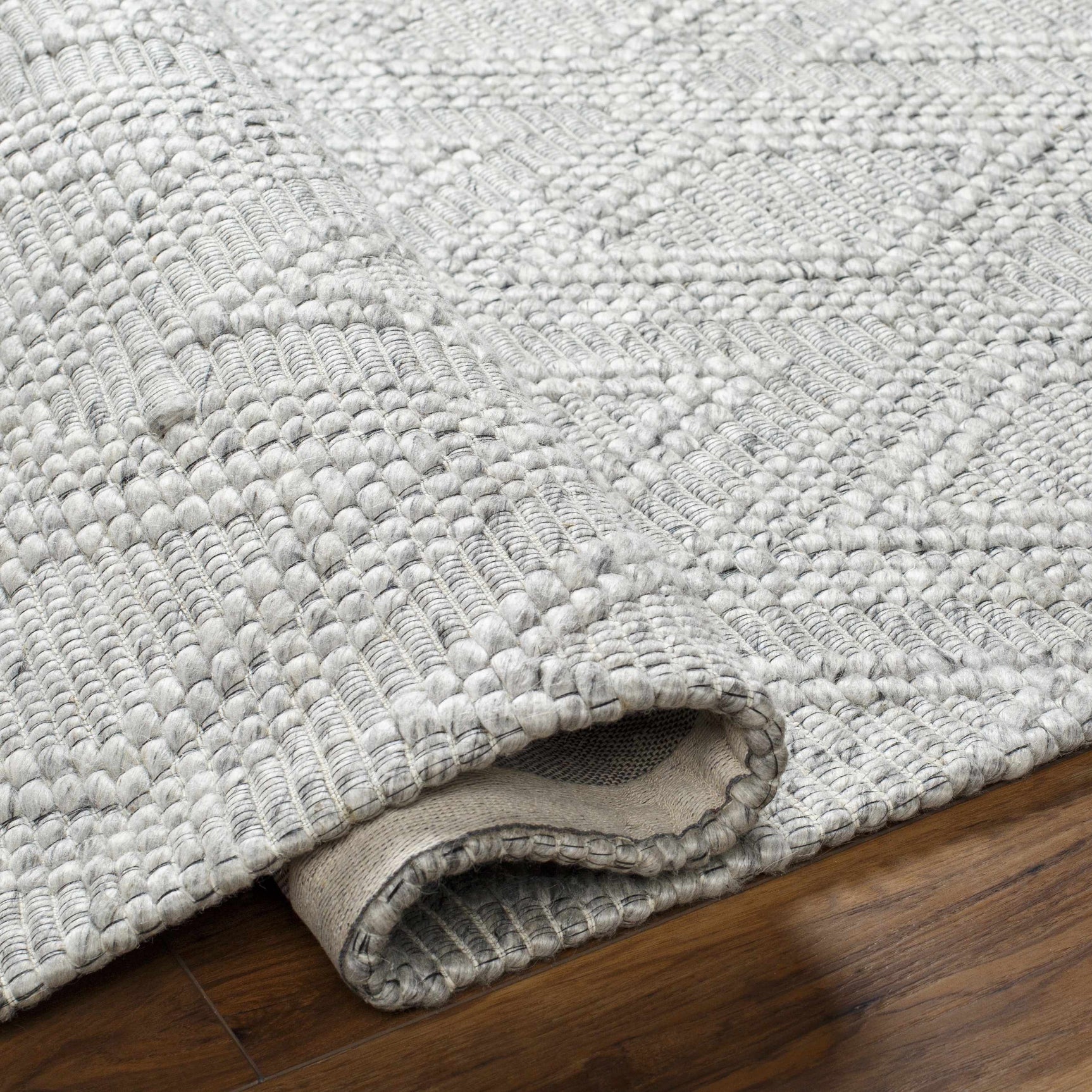 Kasib Gray Hand Woven Area Rug - Clearance - Ornate Home