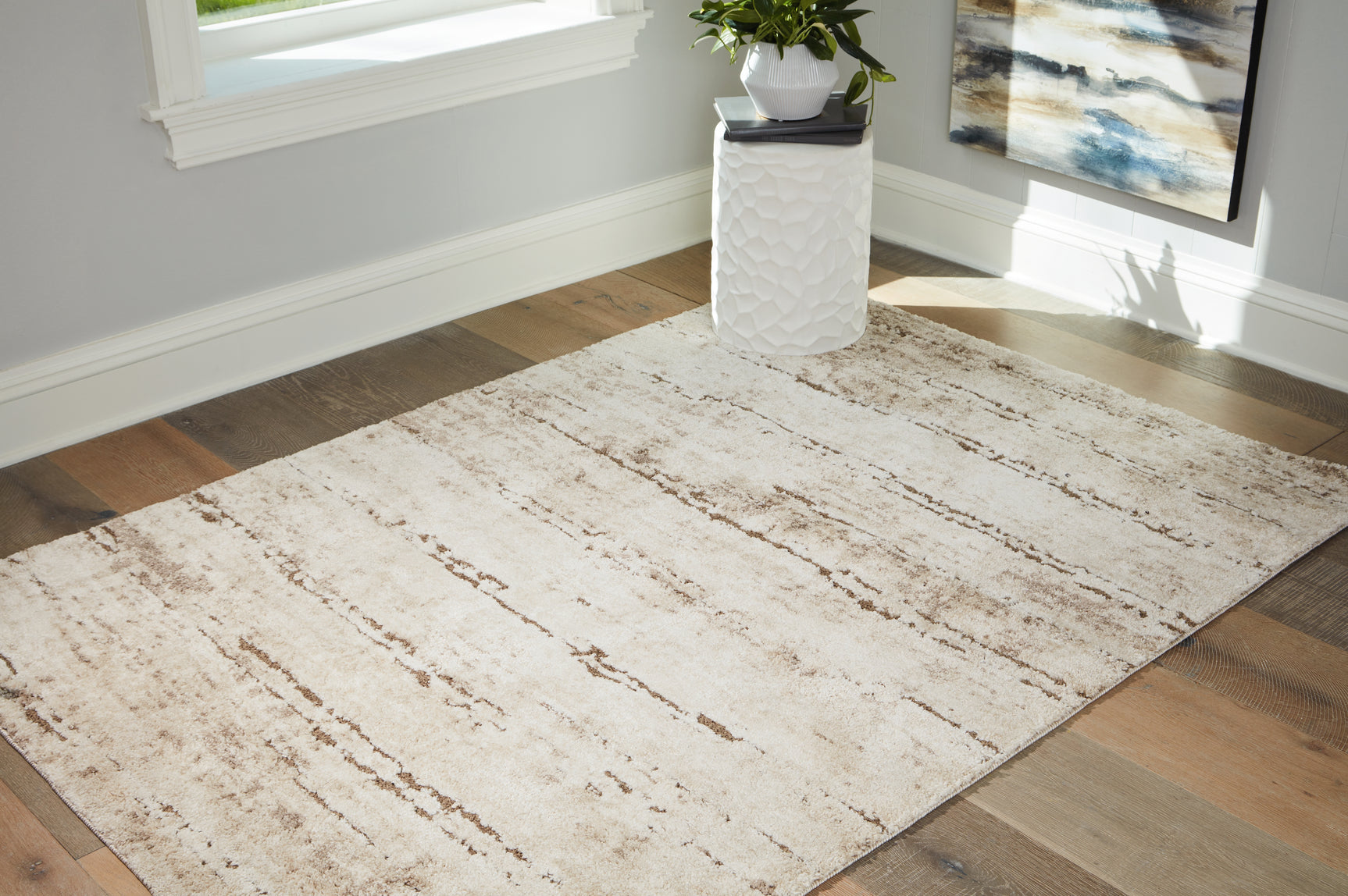 Kasney Cream/Brown Medium Rug - Ornate Home