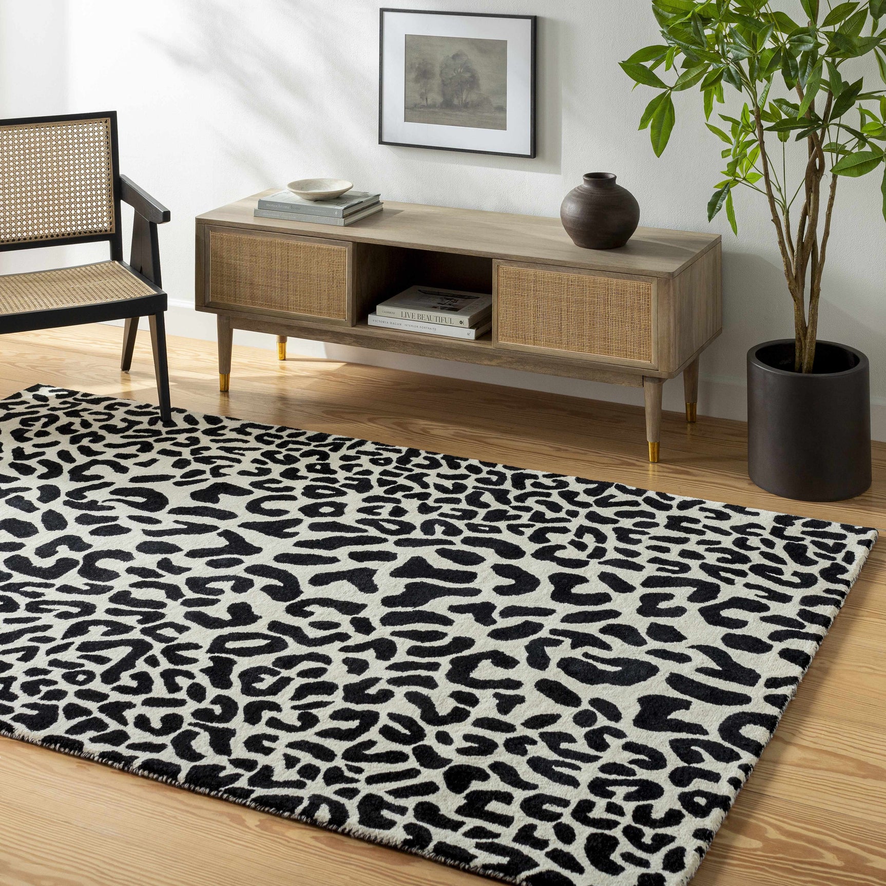 Kass Leopard Print Area Rug - Clearance - Ornate Home