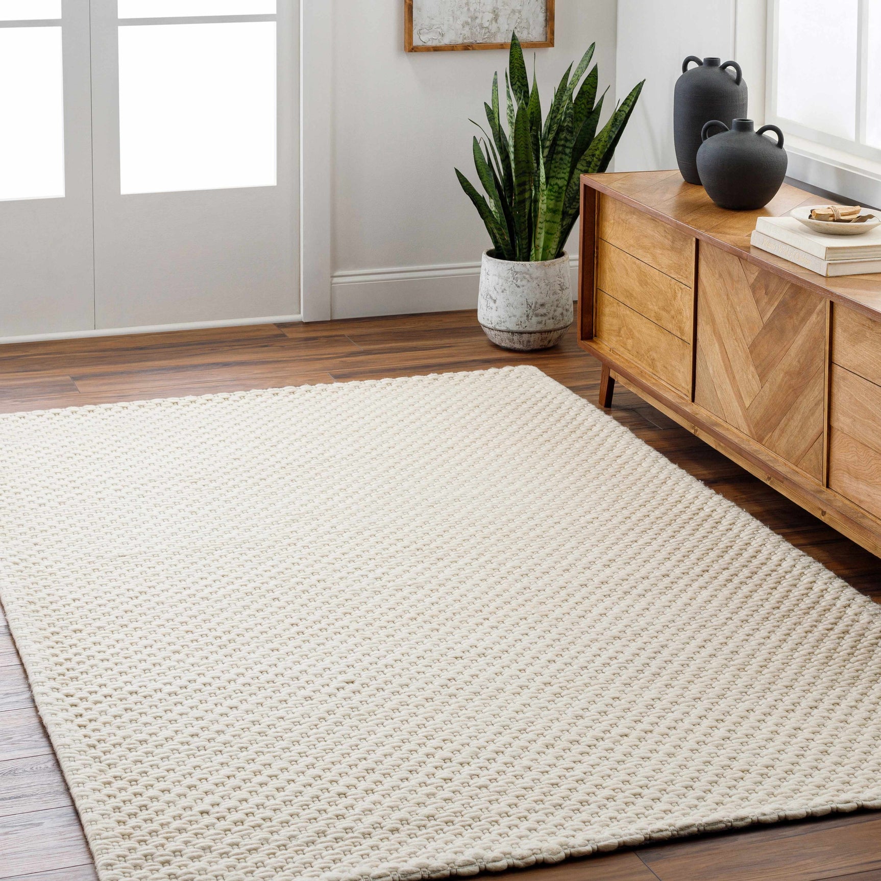 Kassa Cream Hand Woven Area Rug - Clearance - Ornate Home