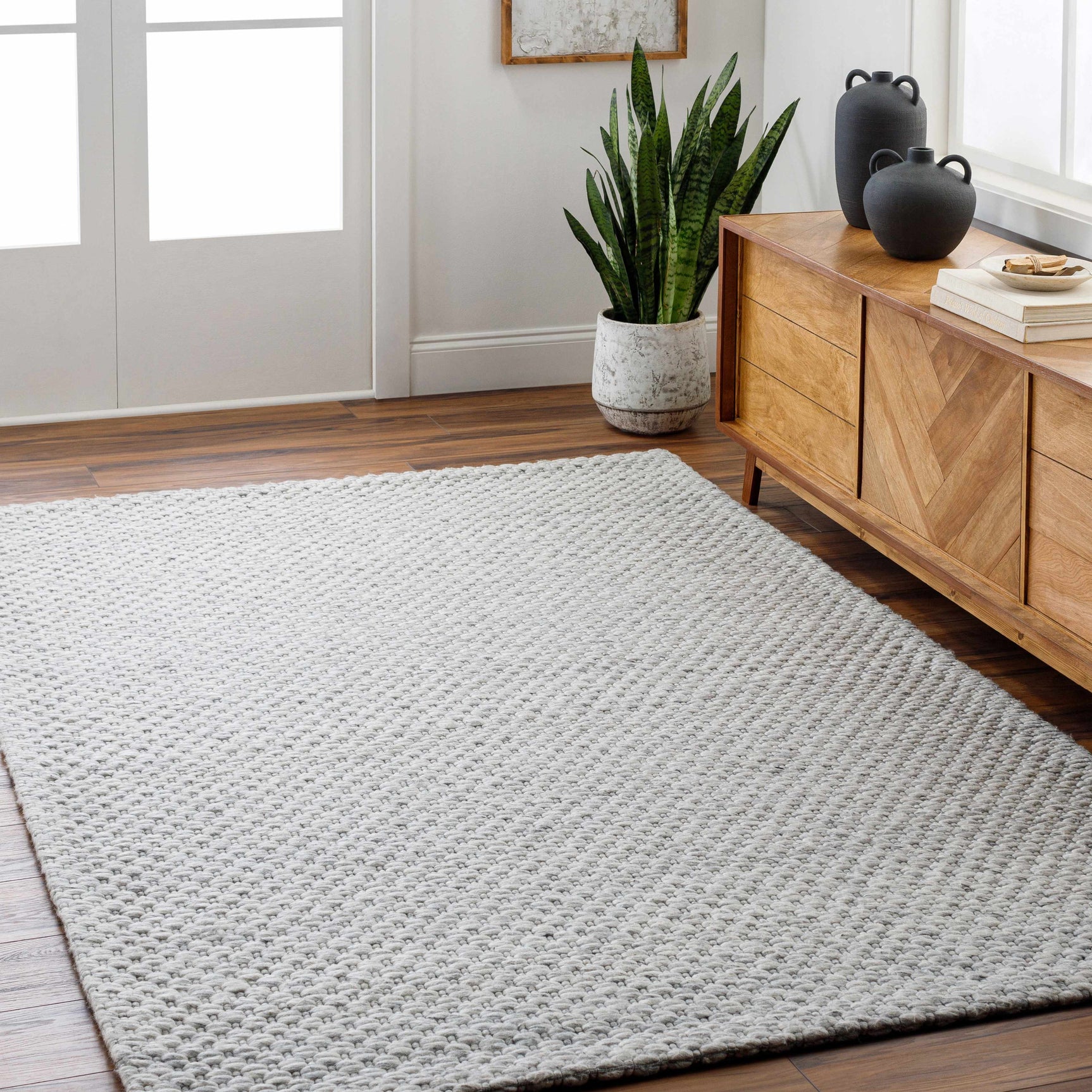 Kassa Gray Hand Woven Area Rug - Clearance - Ornate Home