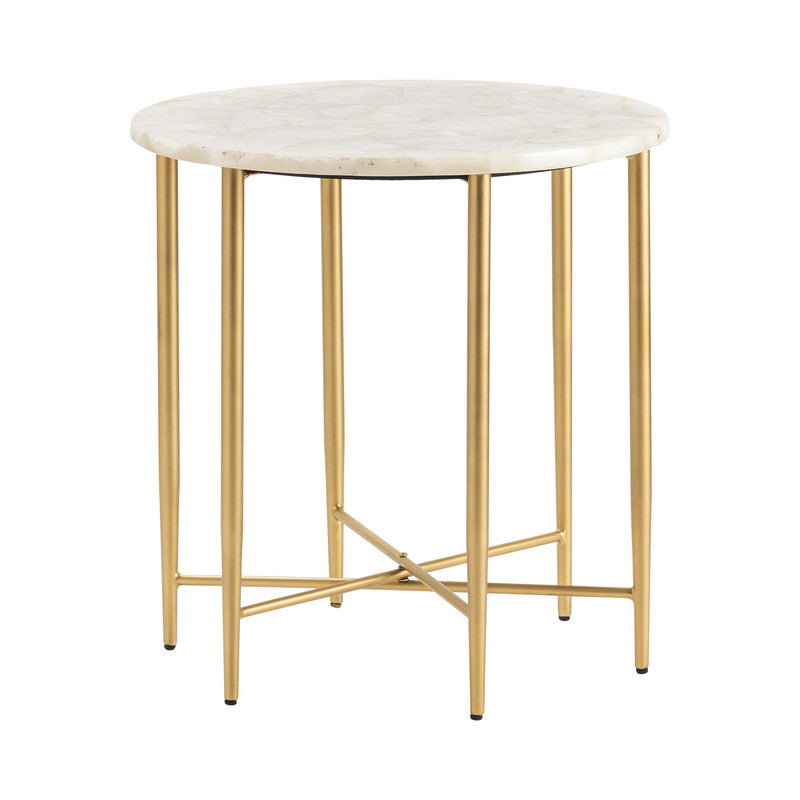 Katherine Gold/White Accent Table - Ornate Home