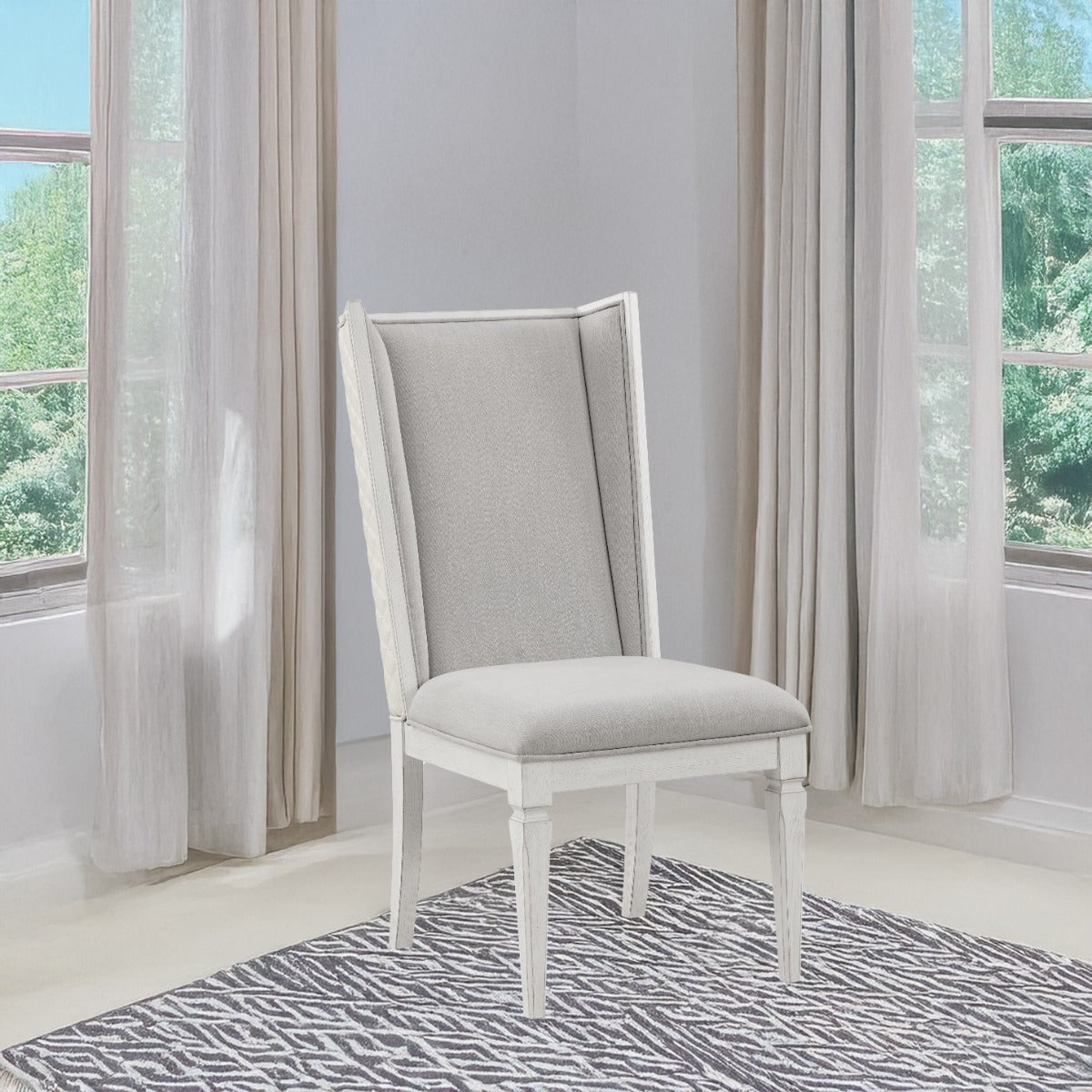 Katia Light Gray/Weathered White Hostess Chair (Set of 2) - Ornate Home