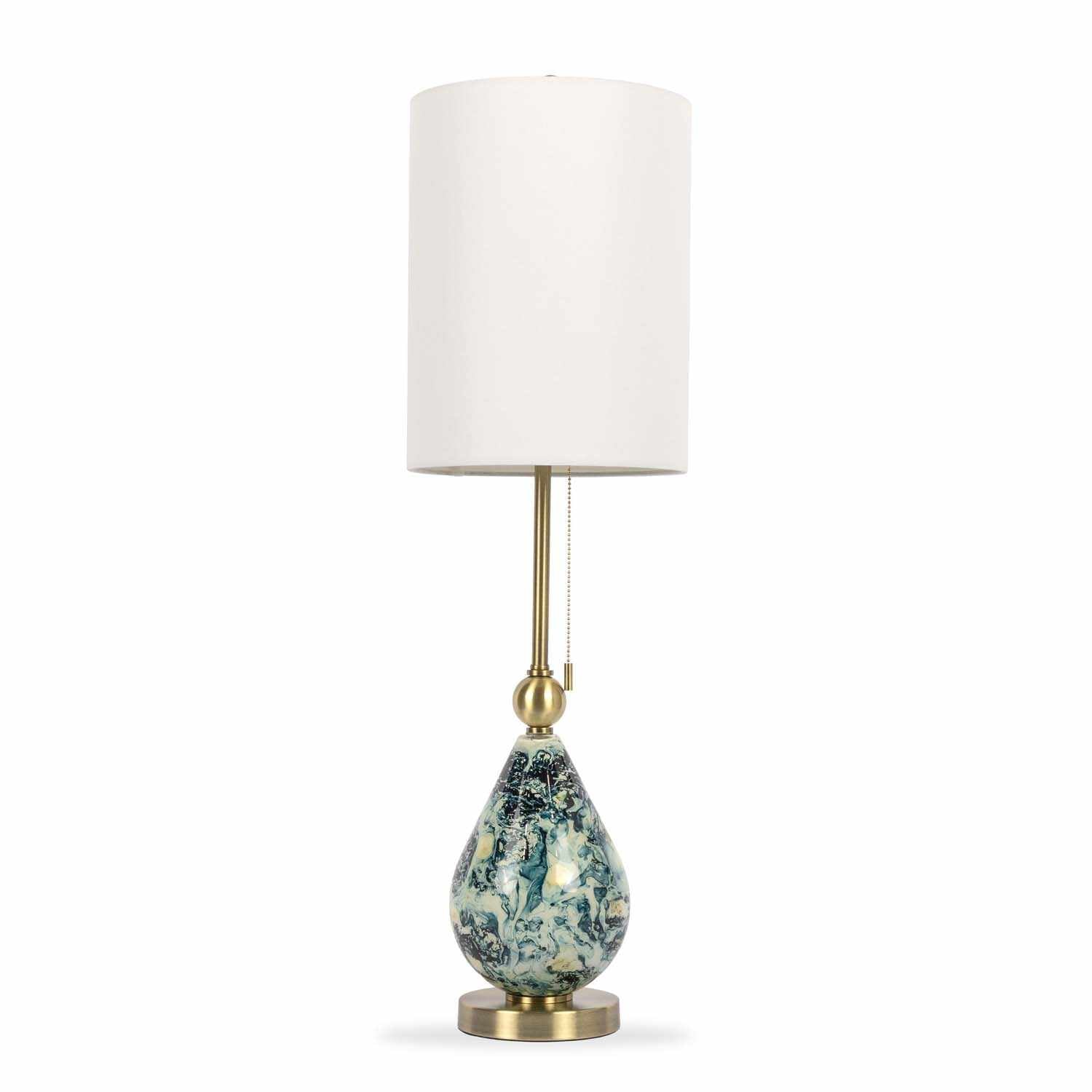 Katipunan Aqua Gold Metallic Brass Table Lamp - Ornate Home