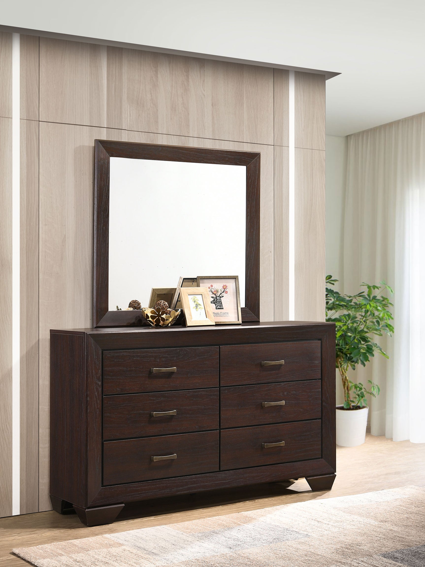 Kauffman Dark Cocoa Dresser and Mirror - Ornate Home