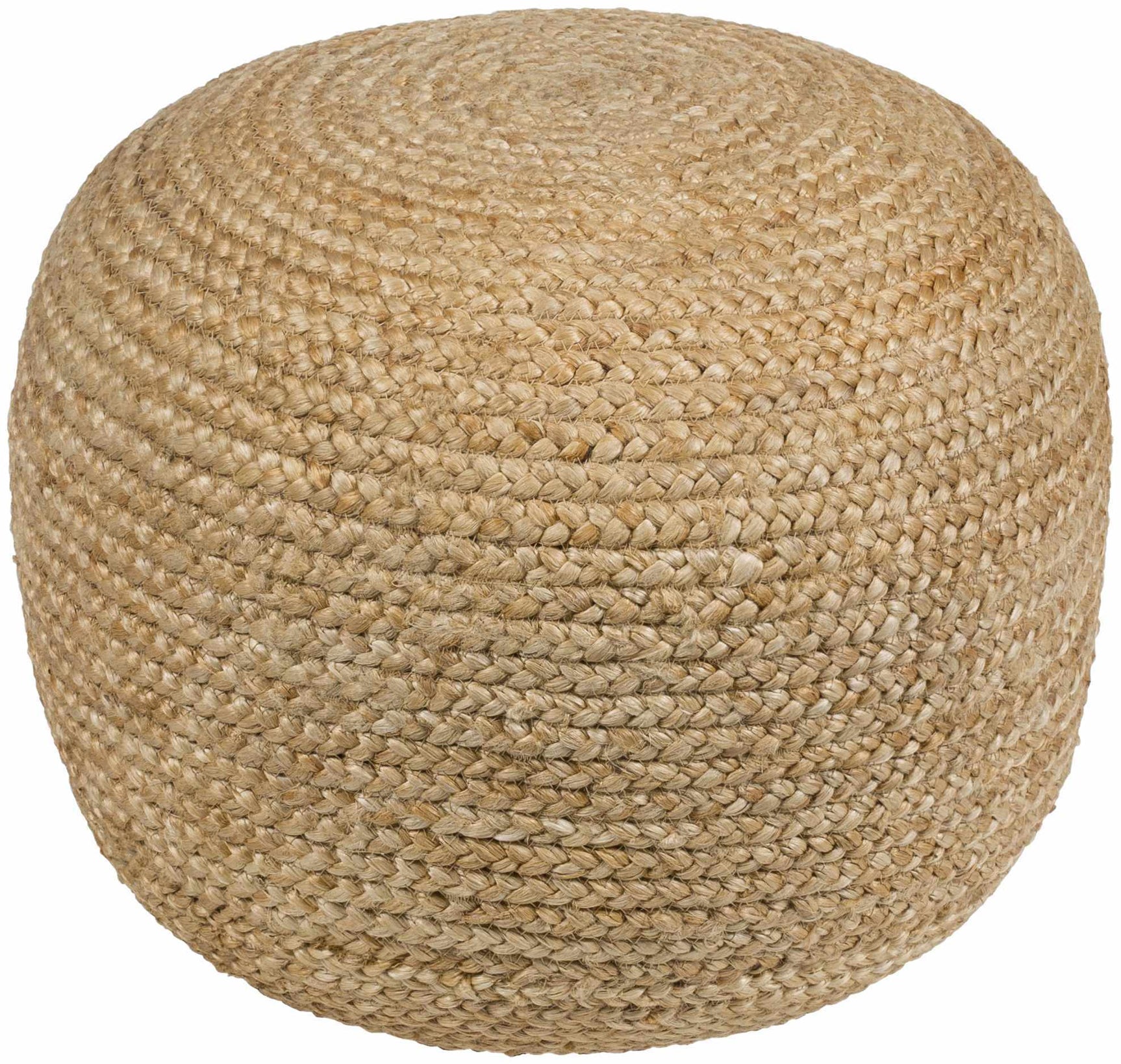 Kaumakani Knitted Jute Round Pouf - Ornate Home