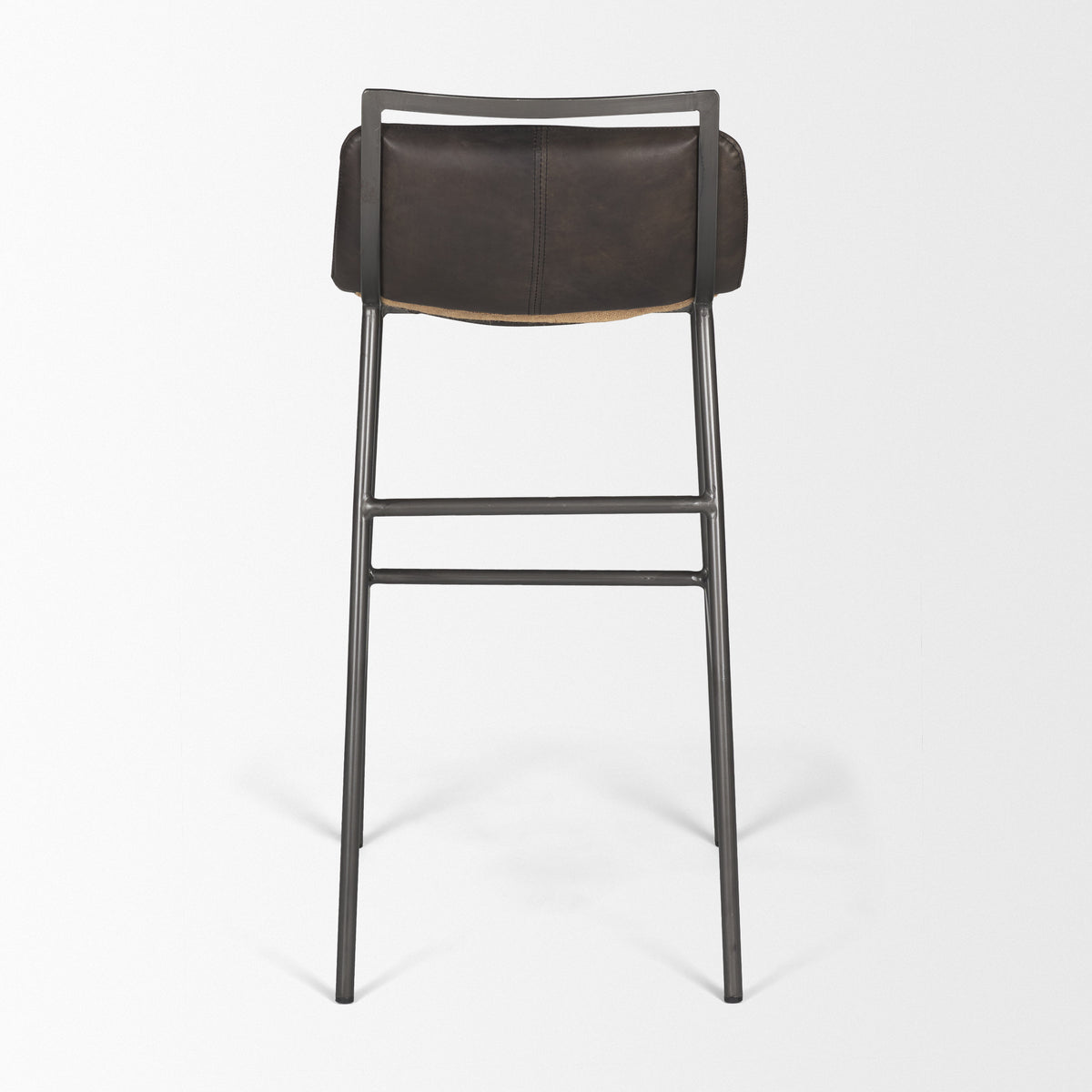 Kavalan Ebony/Black Leather Seat Metal Frame Bar Stool - Ornate Home